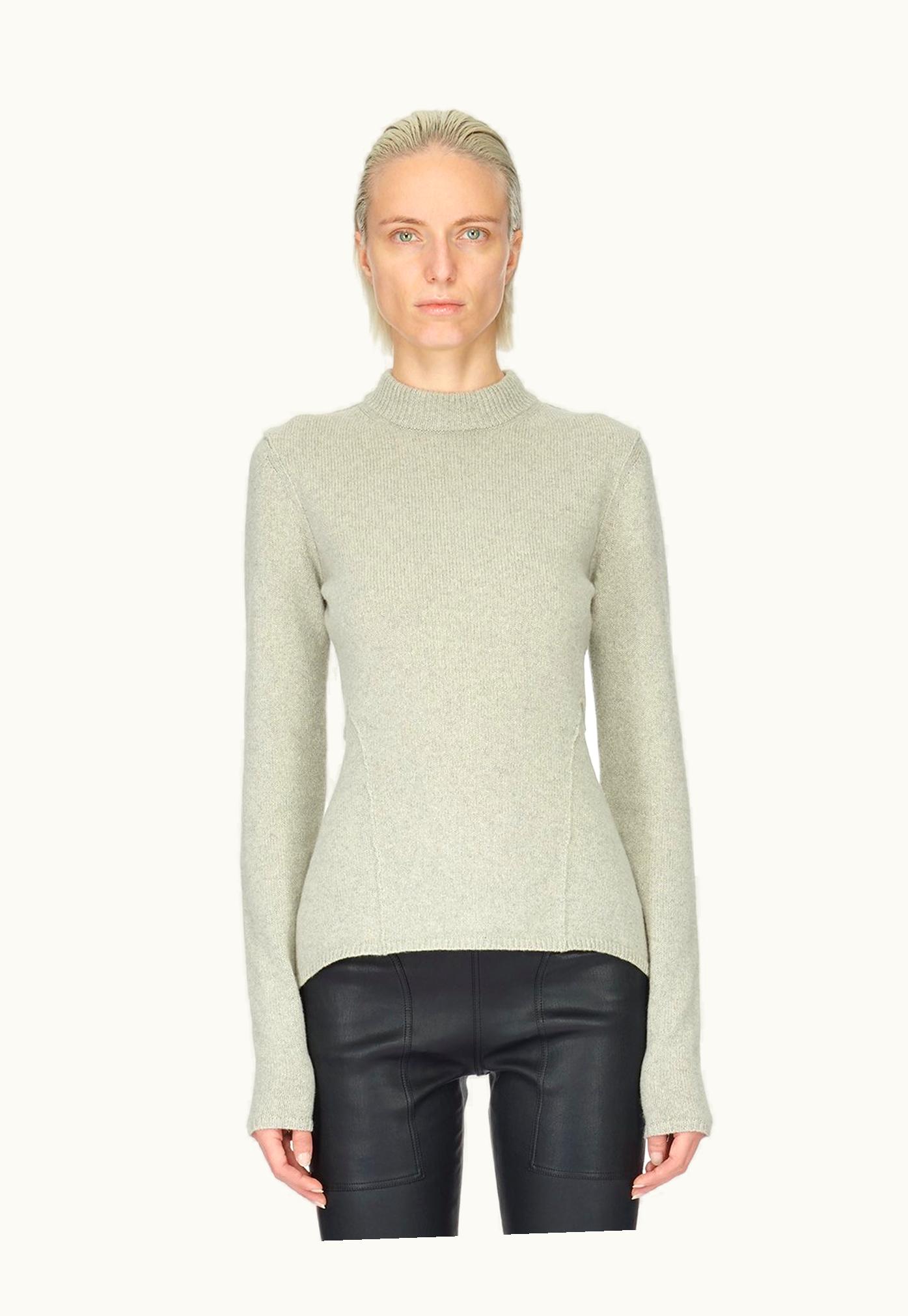 Rick Owens Rick Owens FW23 Luxor Naska Lupetto In Pearl Recycled Cashmere Knit