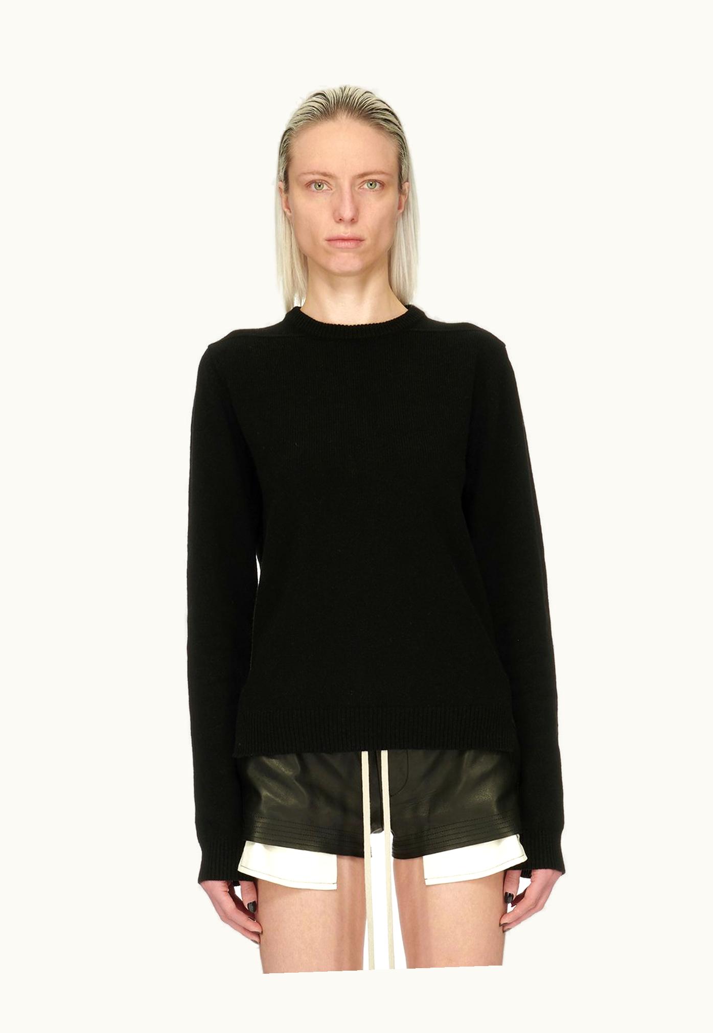 Rick Owens Rick Owens FW23 Luxor Round Neck In Black Recycled Cashmere Knit