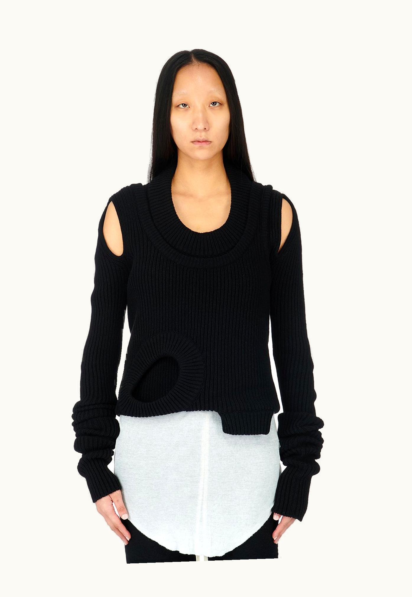 Rick Owens Rick Owens Luxor Banana LS Black Cashmere Knit Sweater
