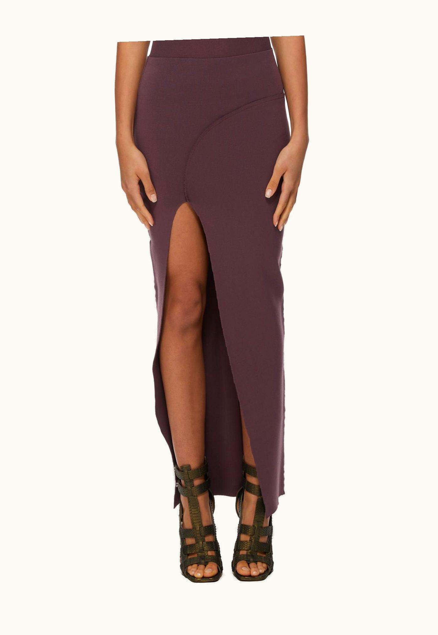 Rick Owens Rick Owens FW23 Luxor Theresa Skirt In Amethyst Stretch Viscose Knit