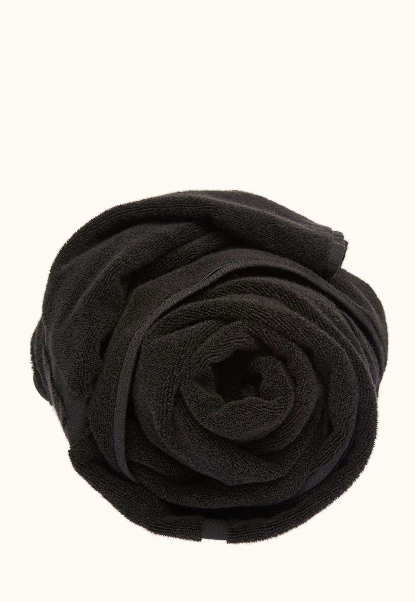 Rick Owens Rick Owens Pentagram Beach Towel In Black Cotton