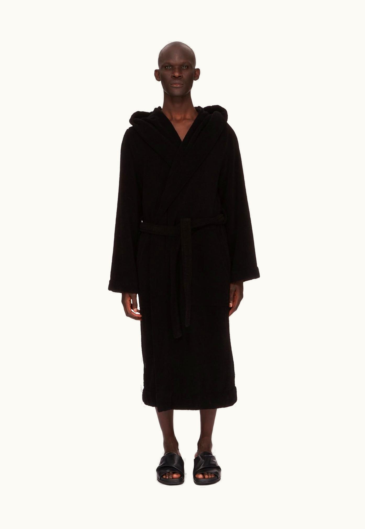 Rick Owens Rick Owens Pentagram Bathrobe In Black Cotton