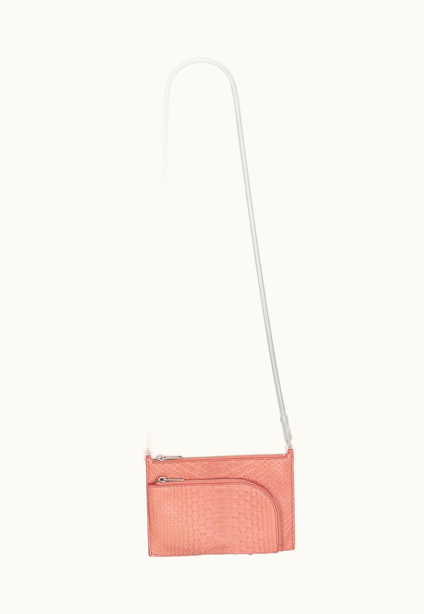 Rick Owens Rick Owens Club Pouch In Pink Python Leather