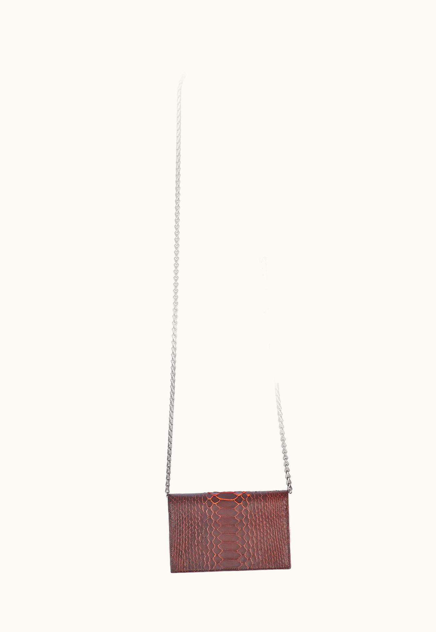 Rick Owens Rick Owens Lunch Clutch In Orange Python Leather