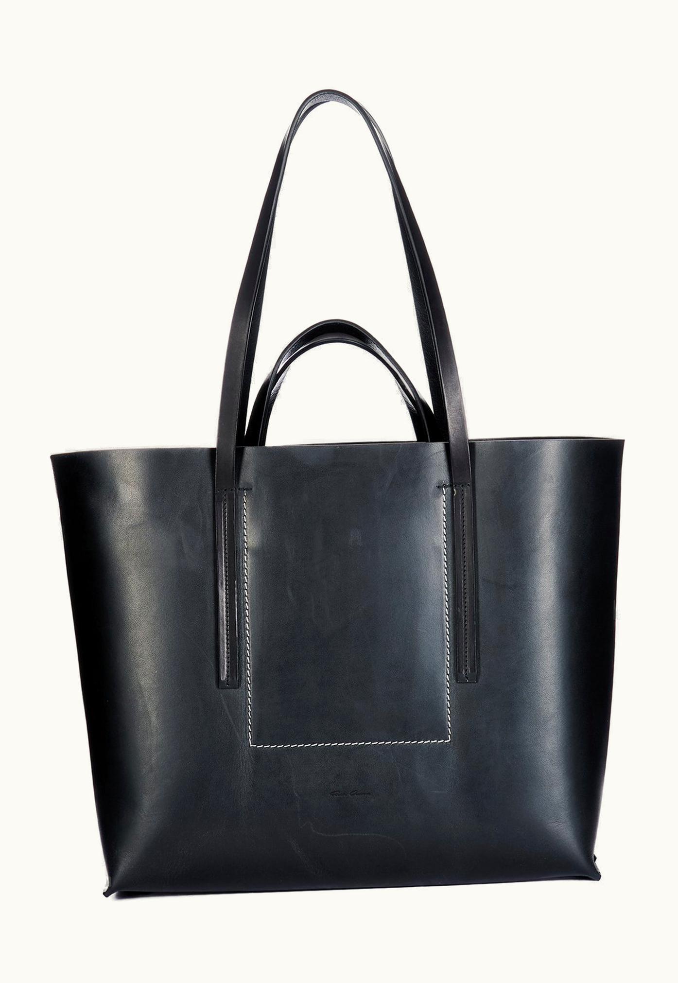 Rick Owens Rick Owens SS24 Lido Shopper In Black Groppone Cow Leather