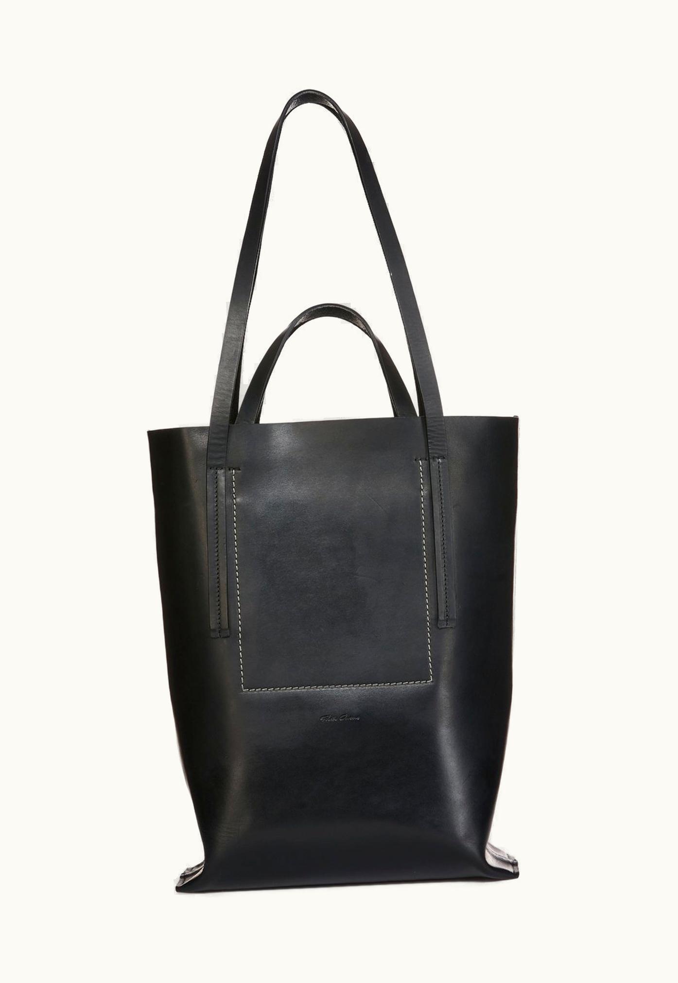 Rick Owens Rick Owens SS24 Lido Medium Shopper In Black Groppone Cow Leather