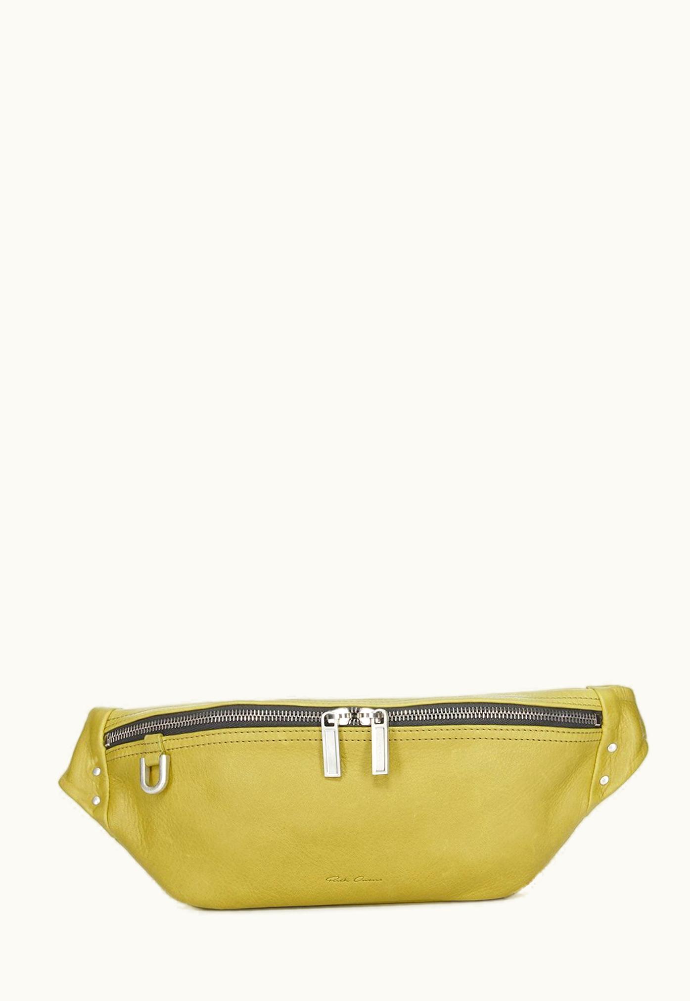 Rick Owens Rick Owens FW23 Luxor Geo Bumbag In Acid Yellow Soft Grain Cow Leather