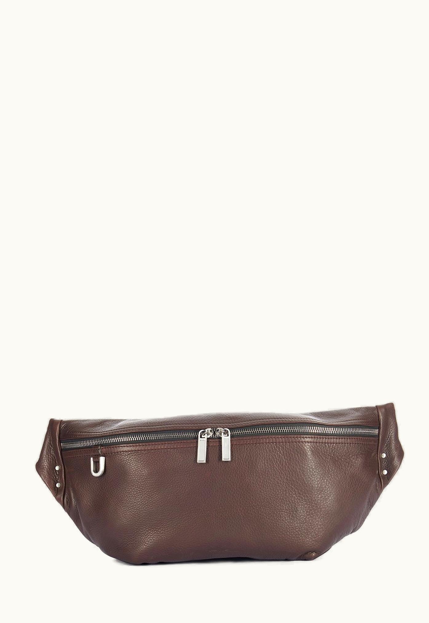 Rick Owens Rick Owens FW23 Luxor Bumbag In Brown Soft Grain Cow Leather