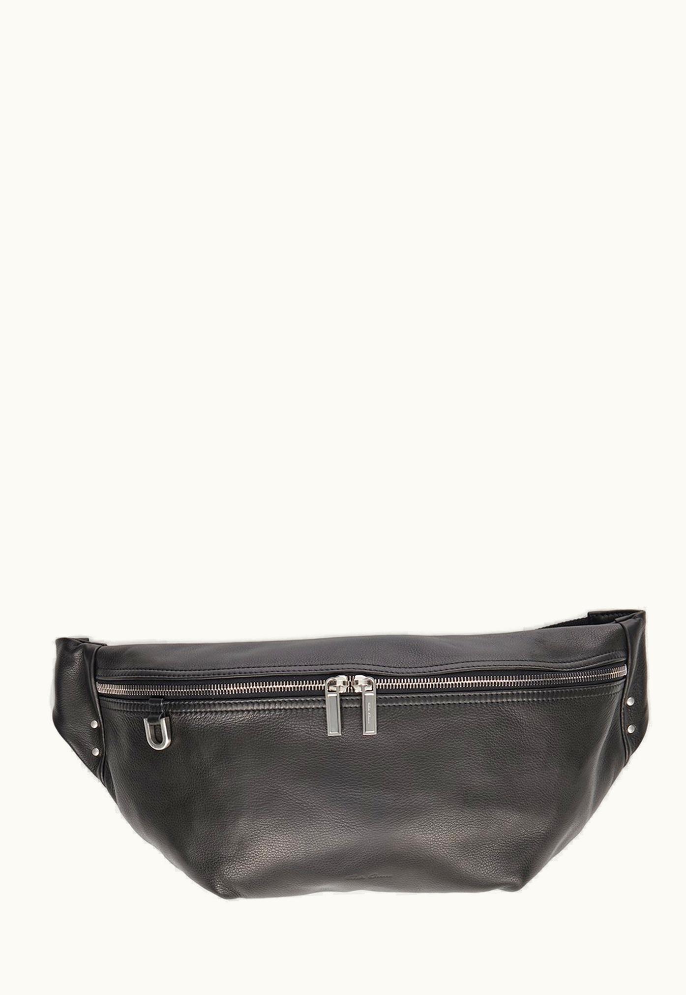 Rick Owens Rick Owens FW23 Luxor Bumbag In Black Soft Grain Cow Leather