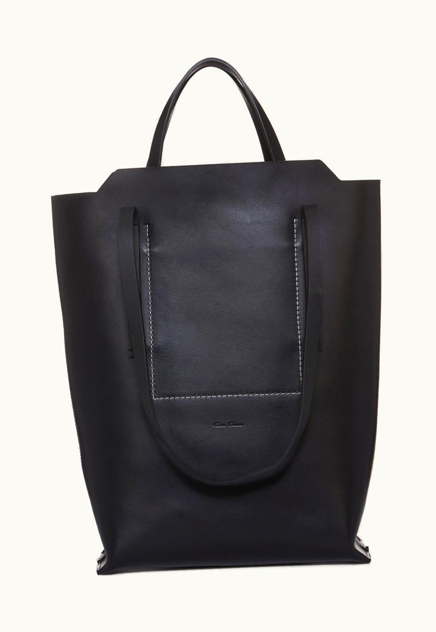 Rick Owens Rick Owens FW23 Luxor Medium Shopper In Black Groppone Cow Leather