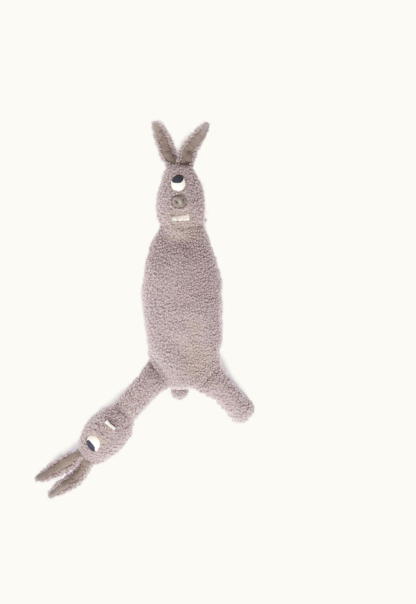 Rick Owens Rick Owens Hun Siamese Bunny In Dark Dust Lamb Shearling