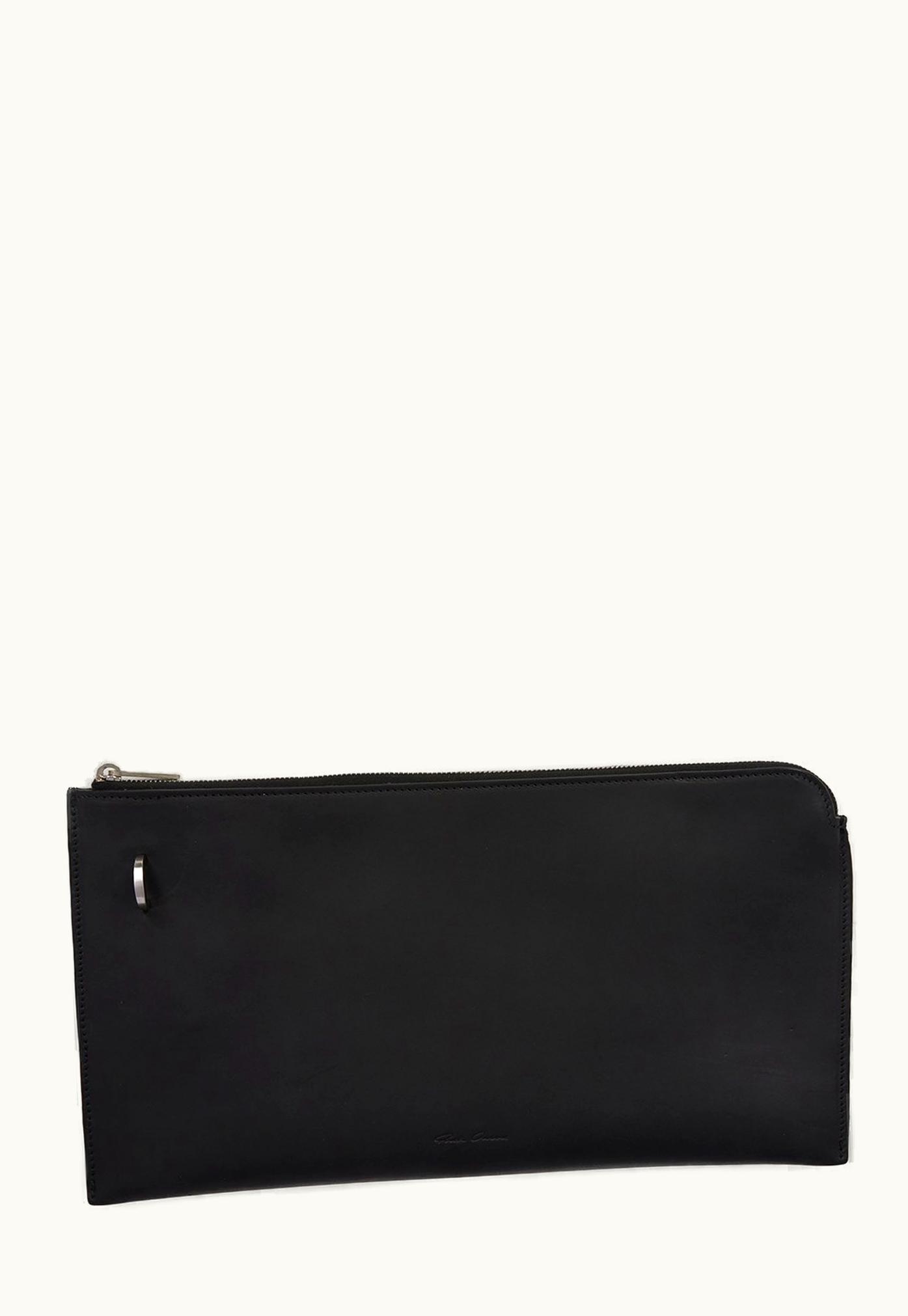 Rick Owens Rick Owens SS24 Lido Invite Envelope In Black Groppone Cow Leather