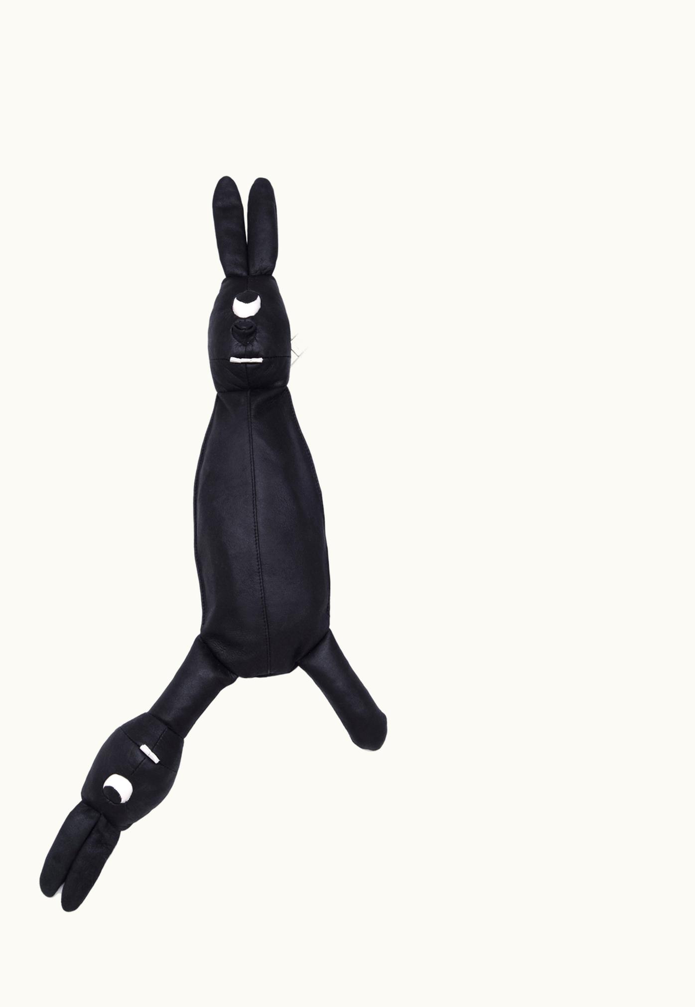 Rick Owens Rick Owens Hun Siamese Bunny In Black Lamb Leather