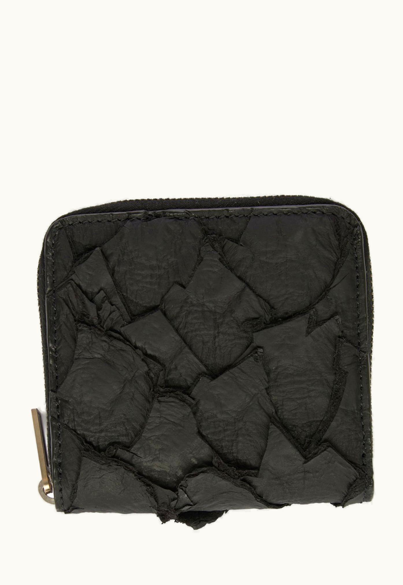 Rick Owens Rick Owens SS24 Lido Zipped Wallet In Black Waxy Pirarucu