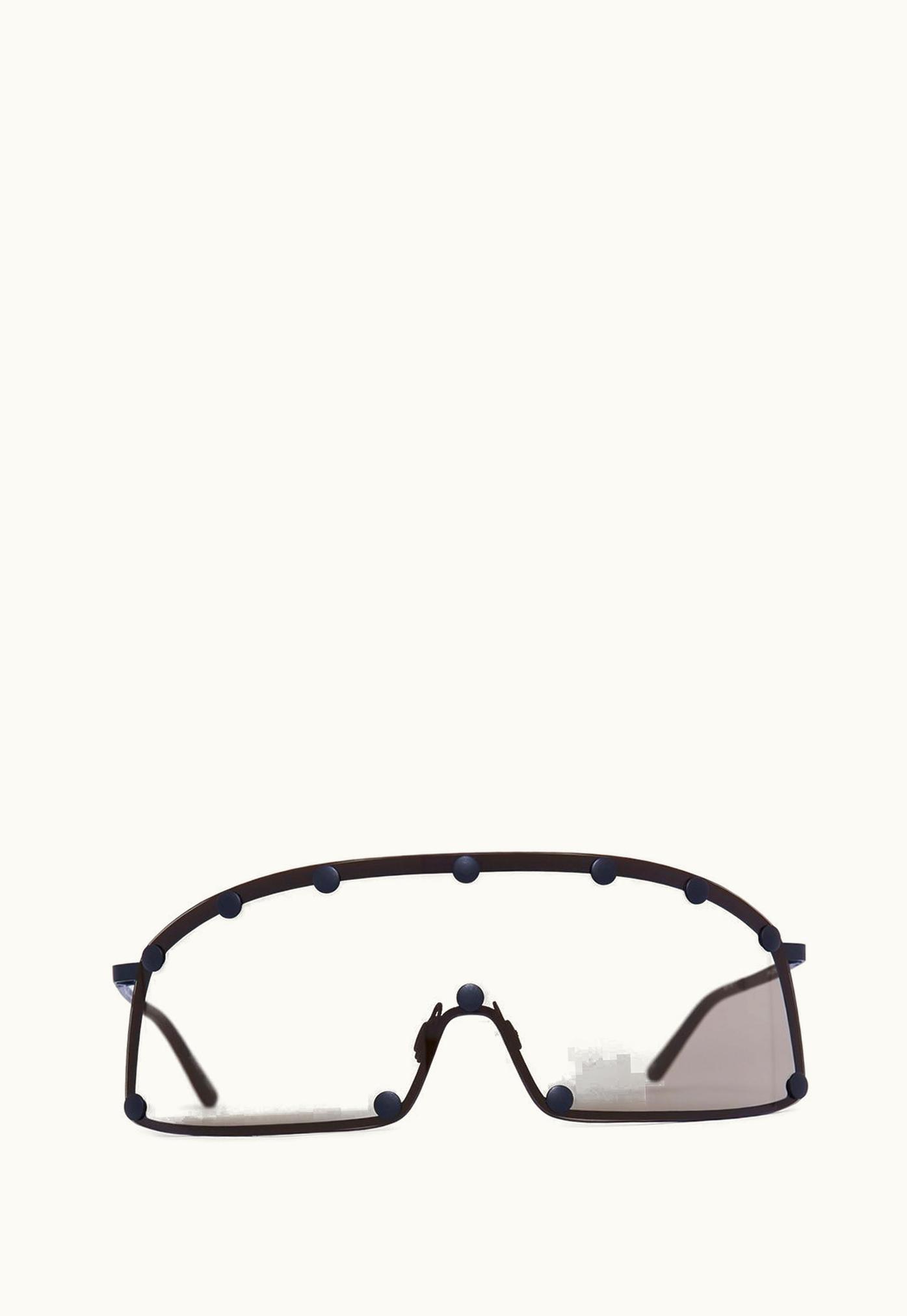 Rick Owens RICK OWENS Shielding Shielded Sunglasses Black Brown Steel