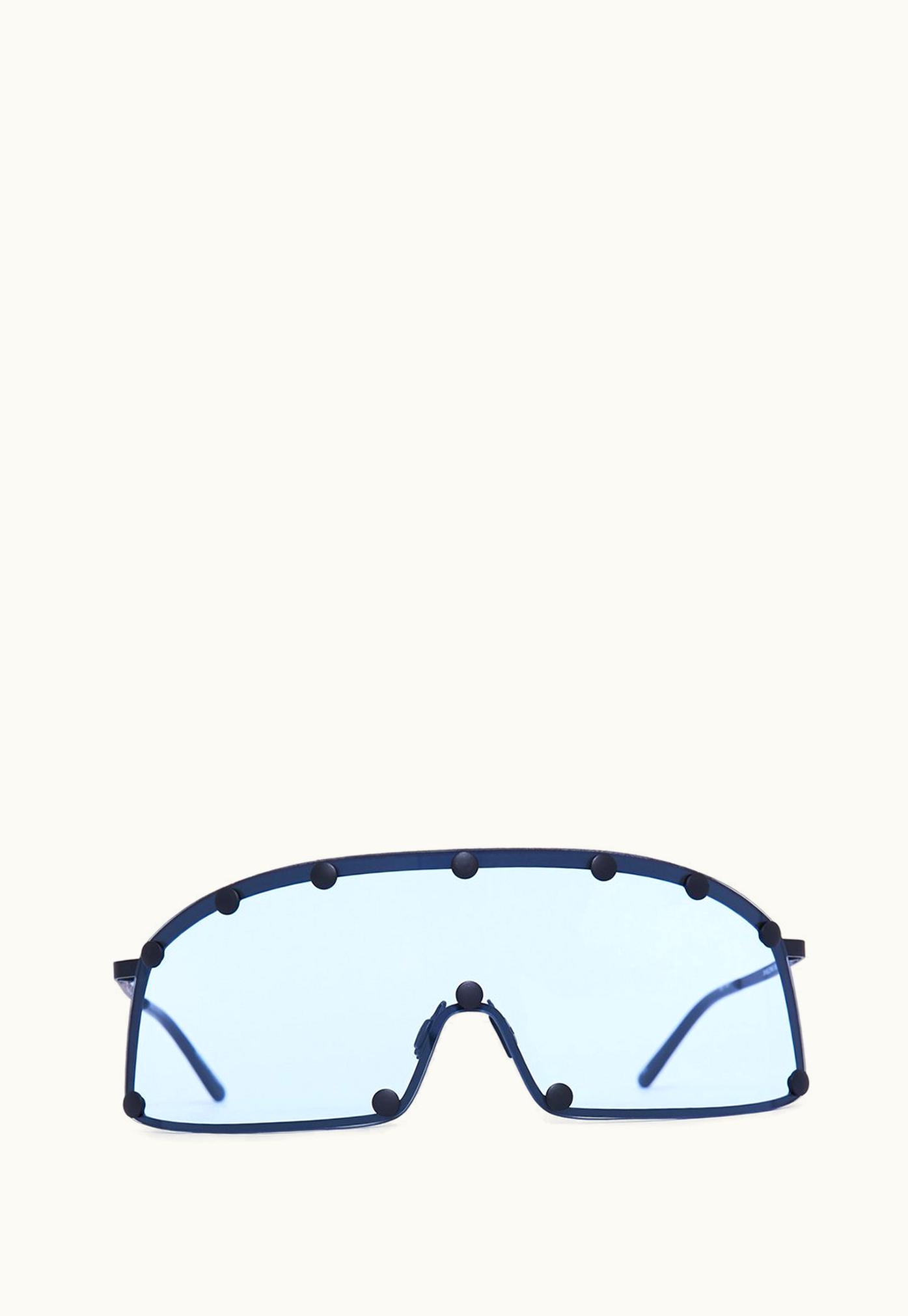 Rick Owens RICK OWENS Shielding Sunglasses - Surgical Stainless Steel Black/Nublu Blue