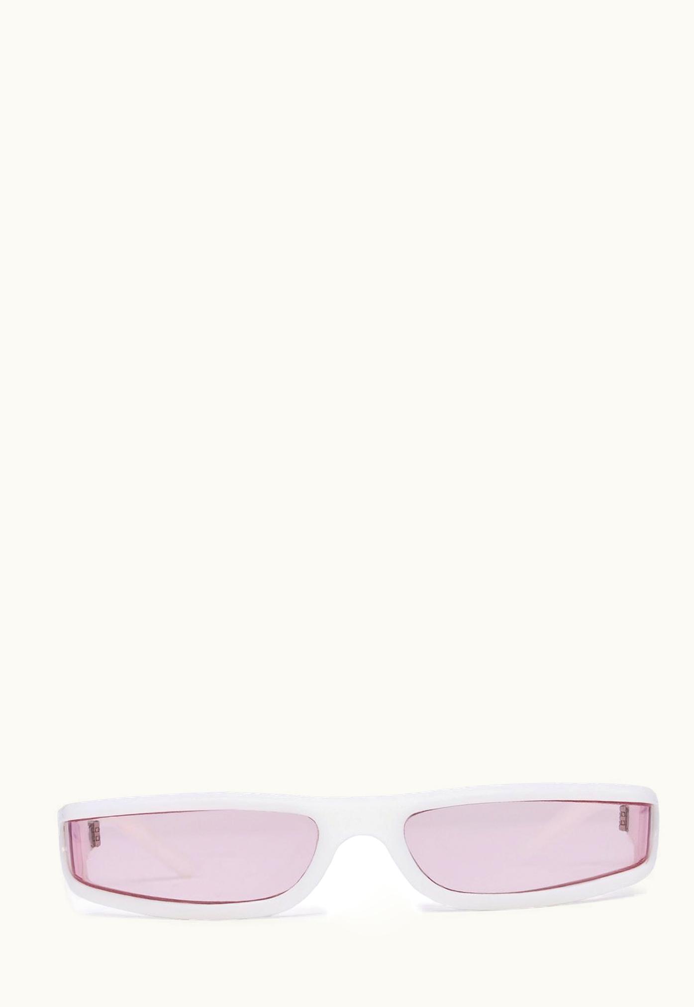 Rick Owens Rick Owens Fog Sunglasses In White With Pink Lens