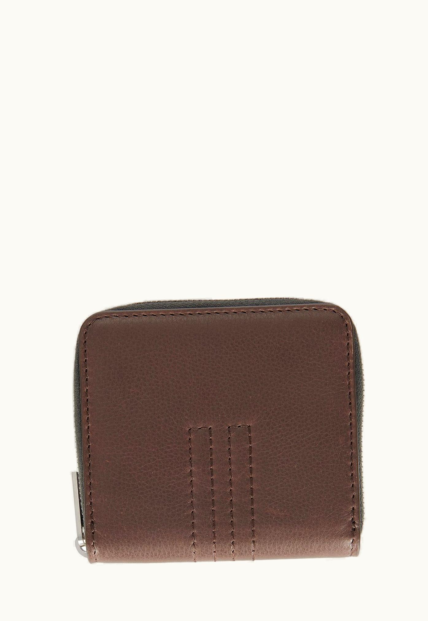 Rick Owens Rick Owens FW23 Luxor Zipped Wallet In Brown Soft Grain Cow Leather