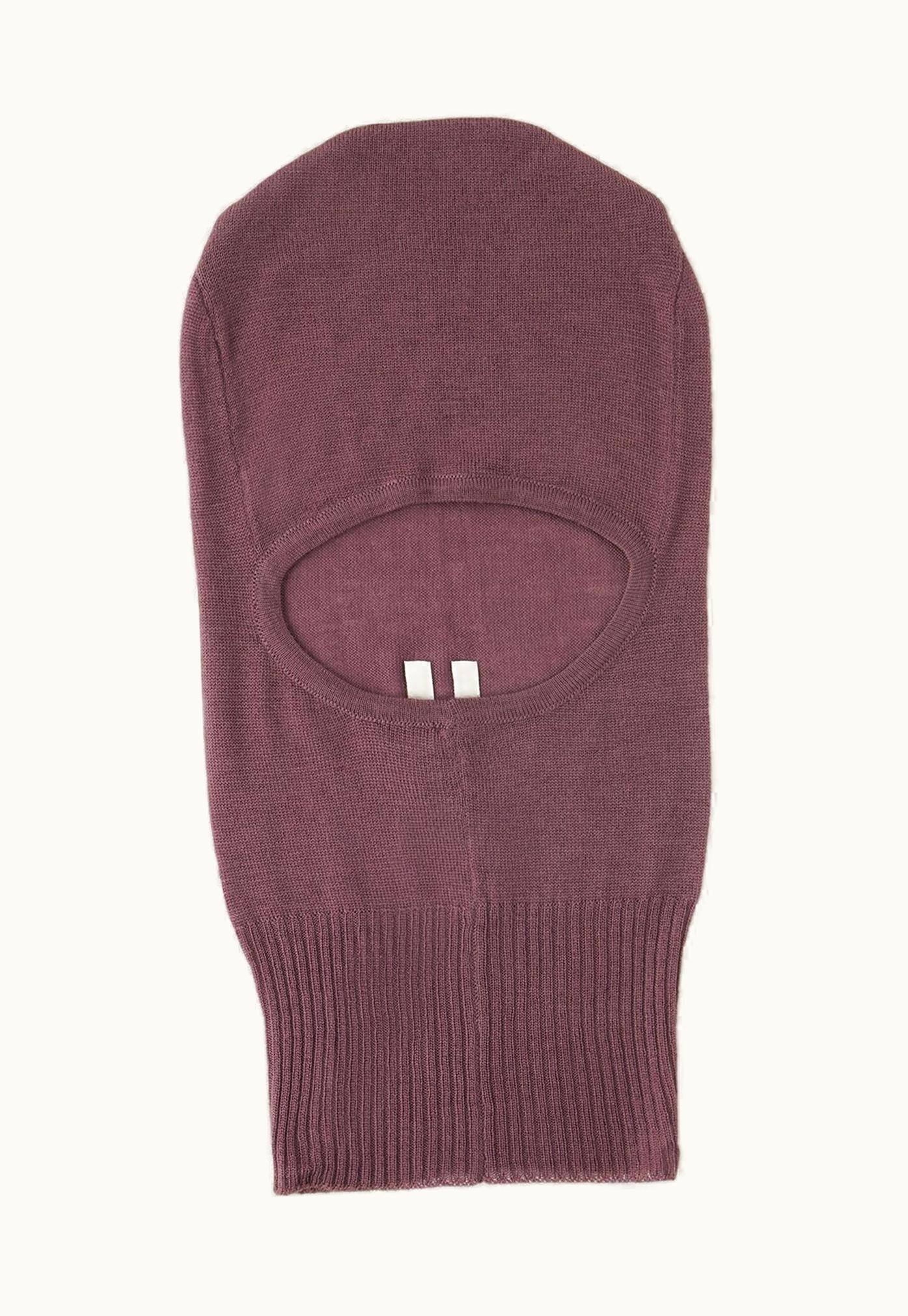 Rick Owens RICK OWENS FW23 LUXOR SKULL Balaclava in Lightweight Amethyst Rasato Knit