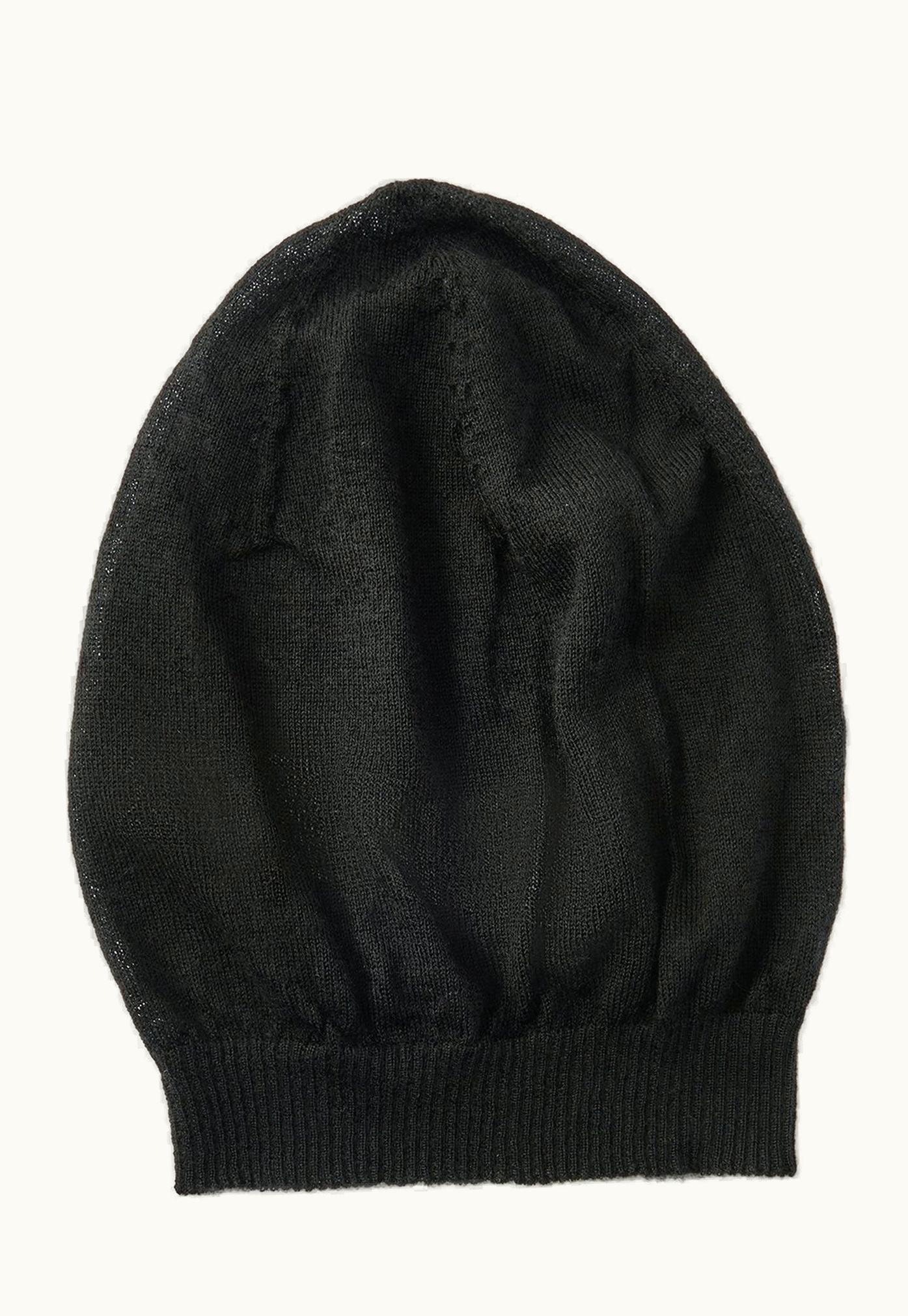 Rick Owens Rick Owens FW23 Luxor Medium Hat In Black Lightweight Rasato Knit