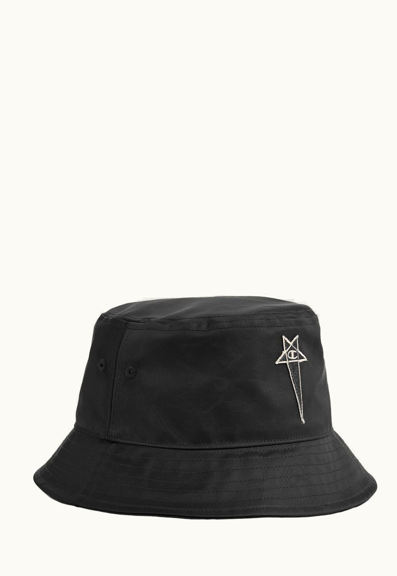 Rick Owens Champion Gilligan Hat In Recycled Black Nylon