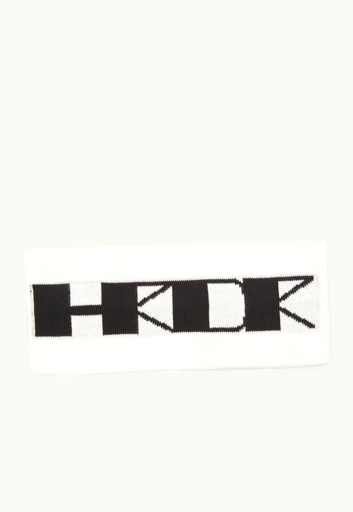 Rick Owens Rick Owens DRKSHDW SS24 Lido Hrdr Headband In Milk / Black Cotton Knit