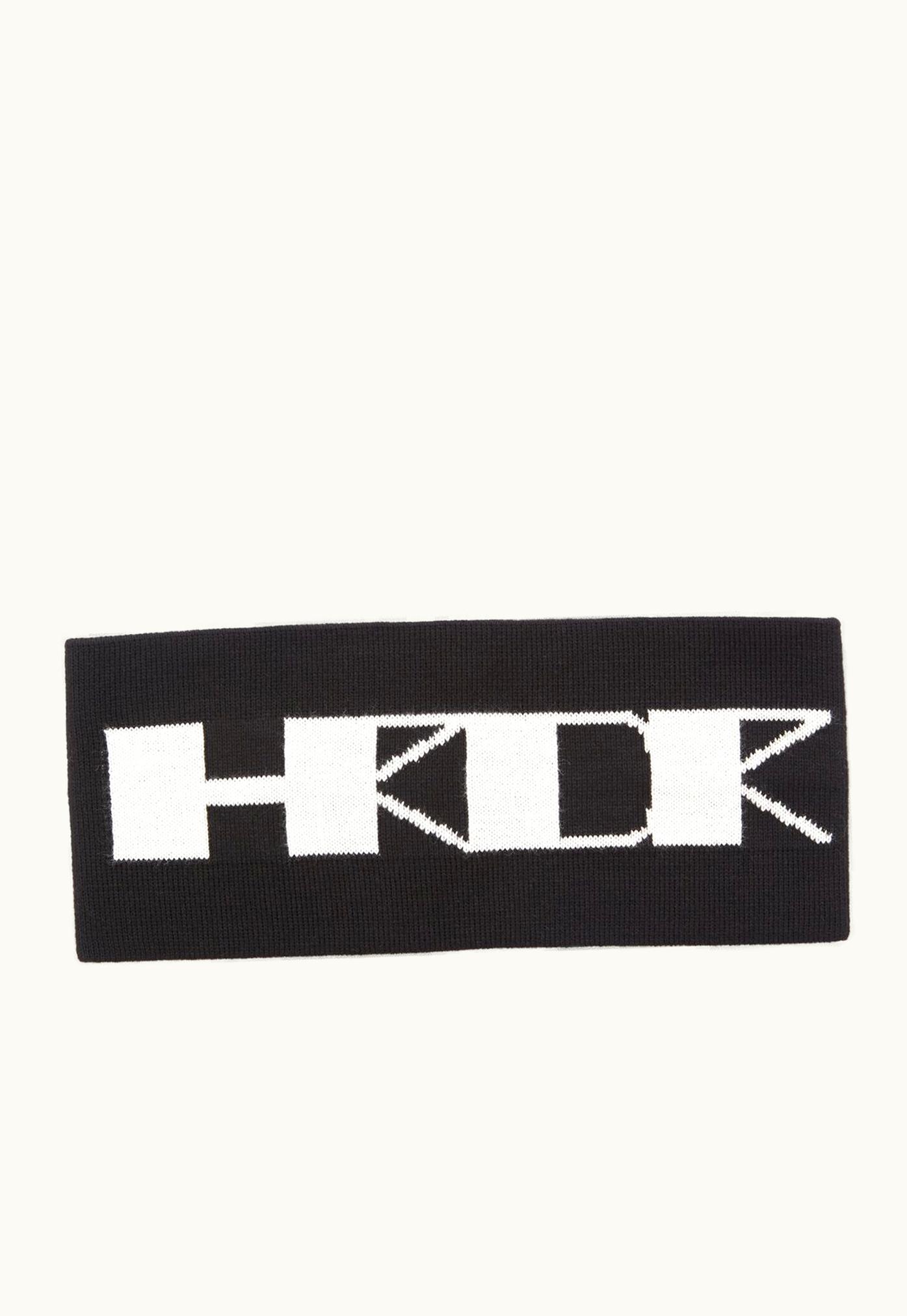 Rick Owens Rick Owens DRKSHDW SS24 Lido Hrdr Headband In Black / Milk Cotton Knit