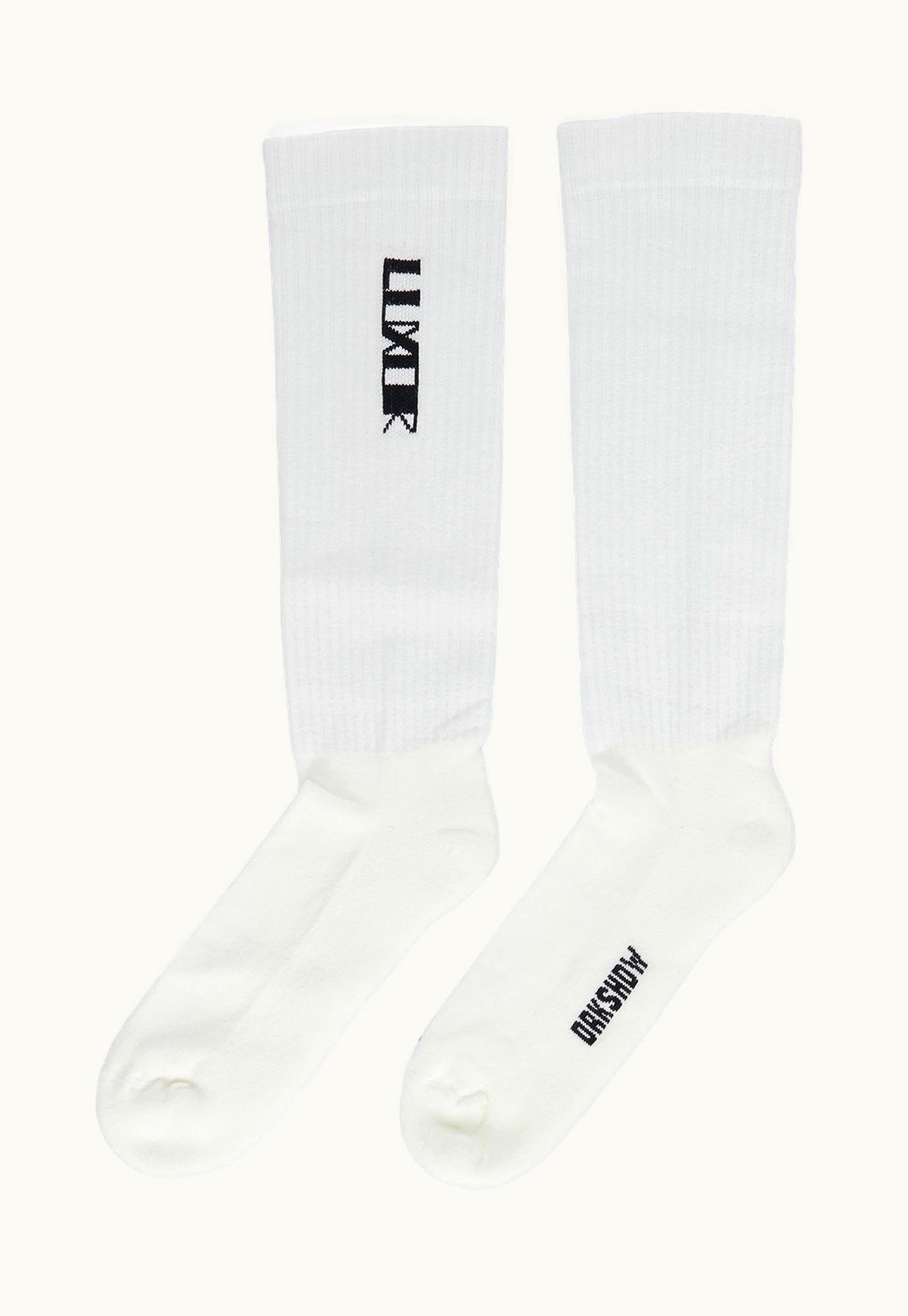 Rick Owens Rick Owens DRKSHDW FW23 Luxor Luxor Socks In Milk And Black Cotton Knit