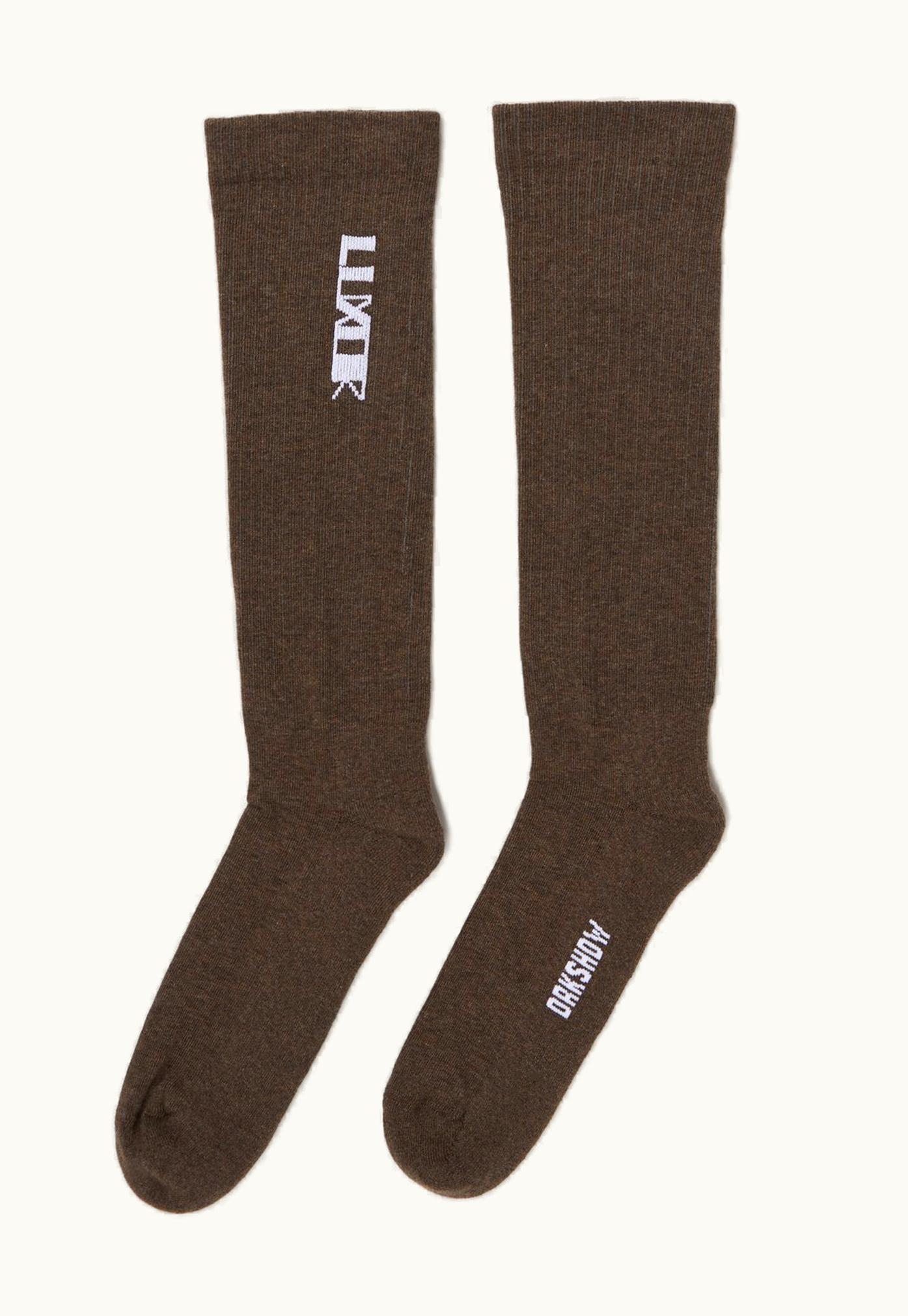 Rick Owens Rick Owens FW23 Luxor Luxor Socks In Dust And Milk Cotton Knit