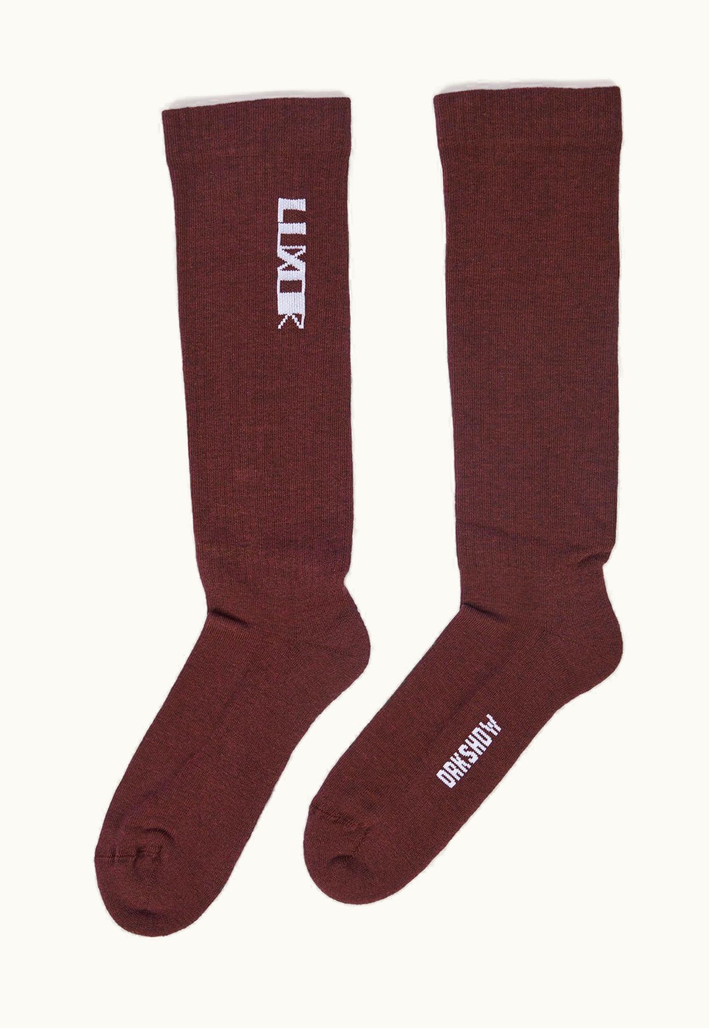 Rick Owens Rick Owens FW23 Luxor Luxor Socks In Mauve And Milk Cotton Knit