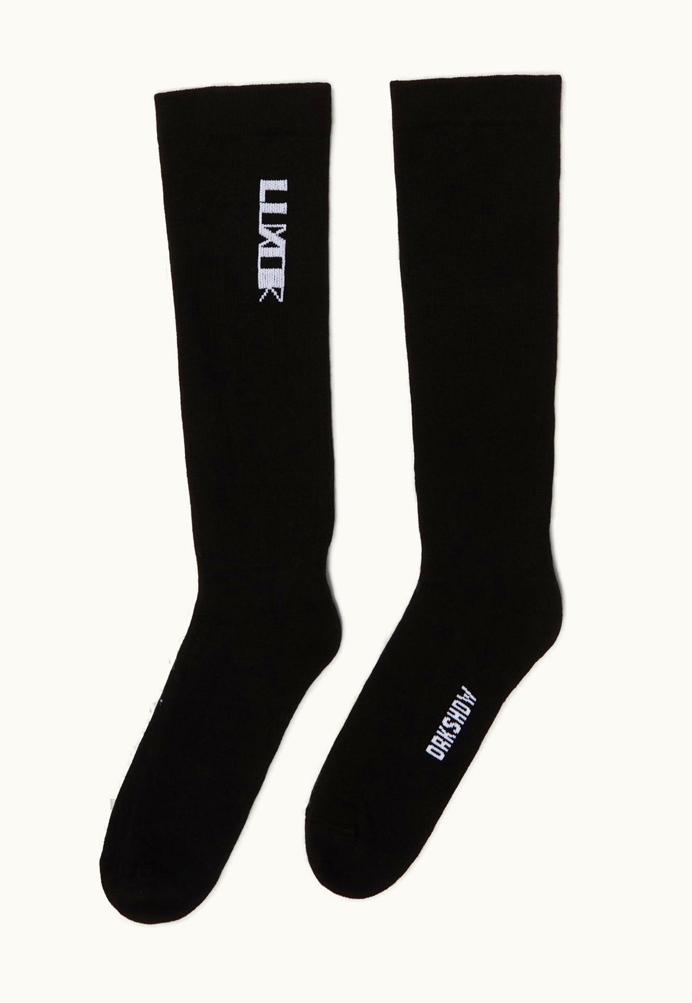 Rick Owens Rick Owens DRKSHDW FW23 Luxor Luxor Socks In Blakc And Milk Cotton Knit
