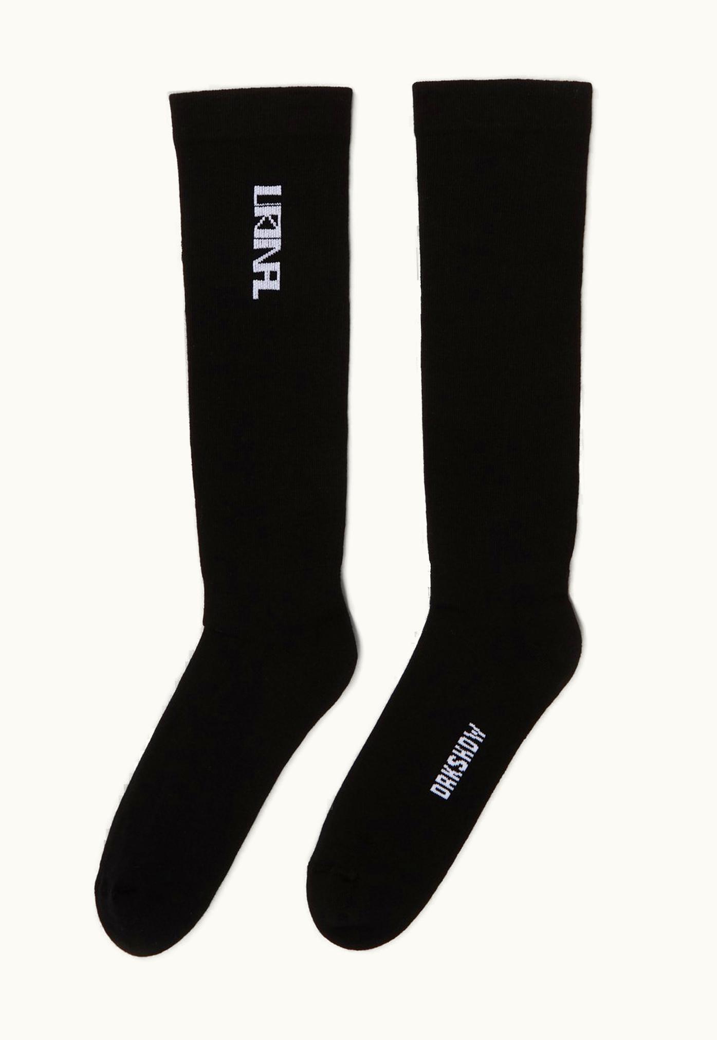 Rick Owens Rick Owens FW23 Luxor Urinal Socks In Black And Milk Cotton Knit