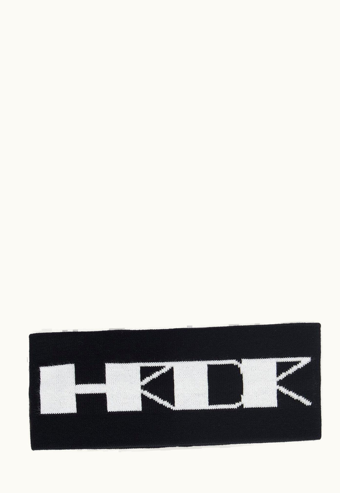 Rick Owens Rick Owens DRKSHDW FW23 Luxor Hrdr Headband In Black And Milk Cotton Knit