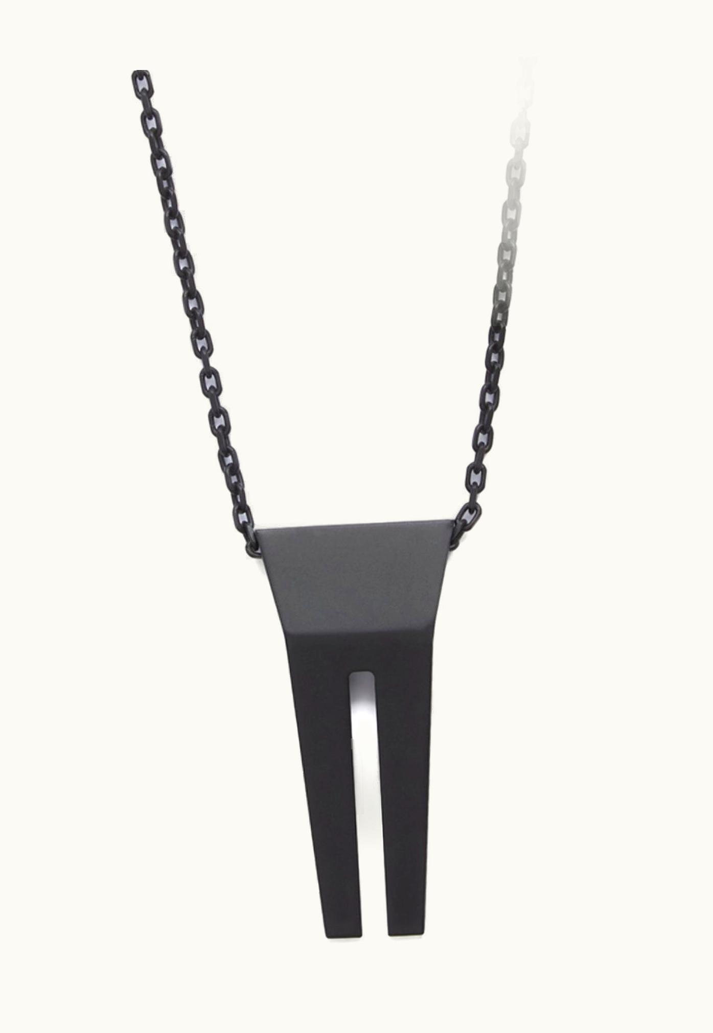 Rick Owens Rick Owens Brass Open Trunk Charm Necklace Black