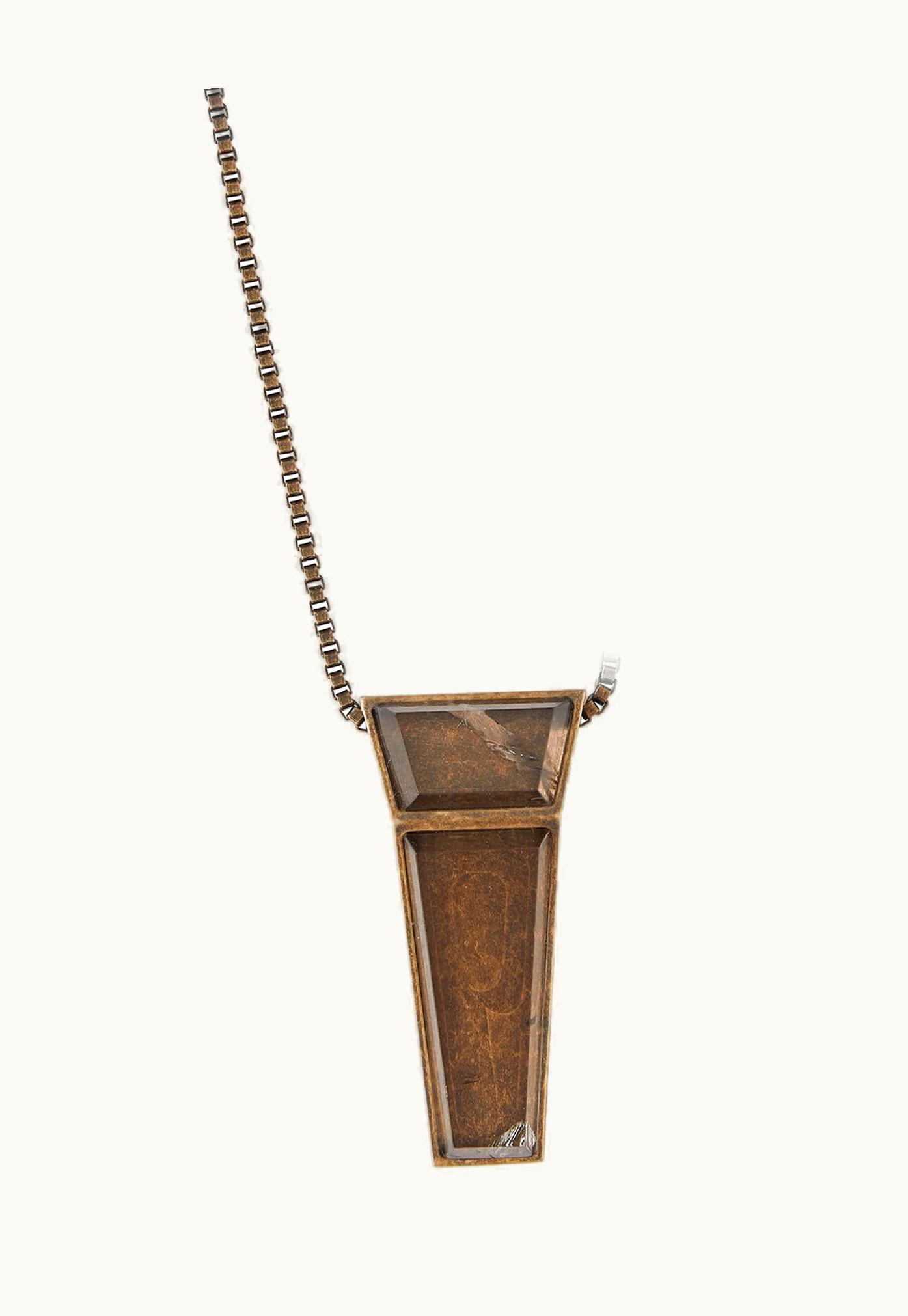 Rick Owens Rick Owens Crystal Trunk Charm In Brass And Smokey Quartz