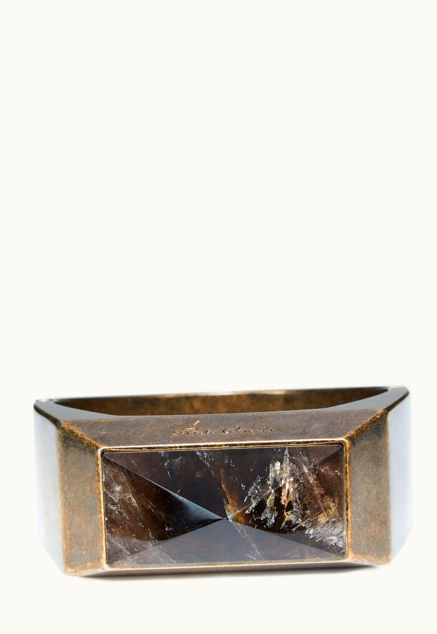 Rick Owens Rick Owens Crystal Pyramid Choker In Aluminium And Smokey Quartz