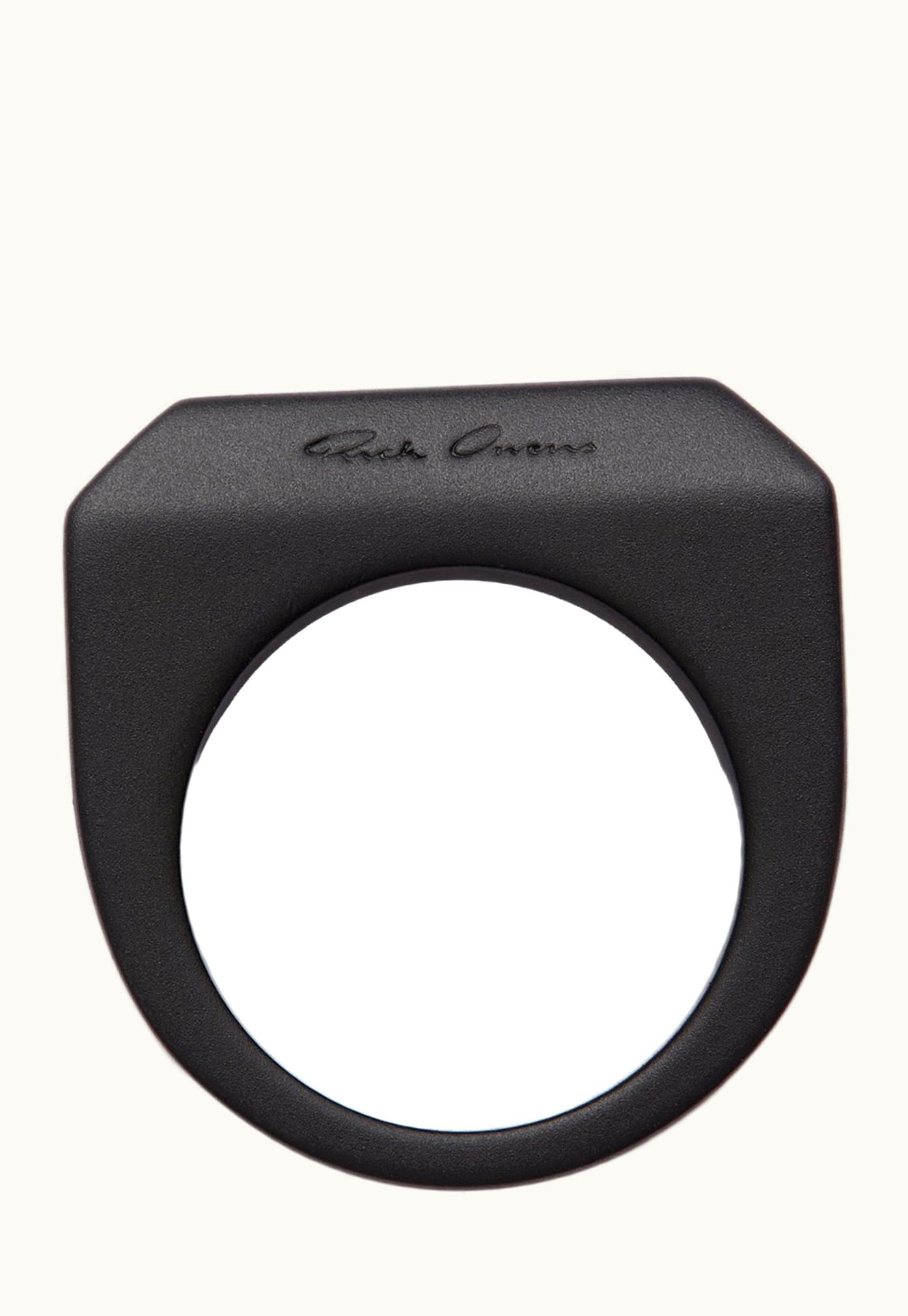 Rick Owens Rick Owens SS24 Lido Beveled Ring In Brass - Matte Black