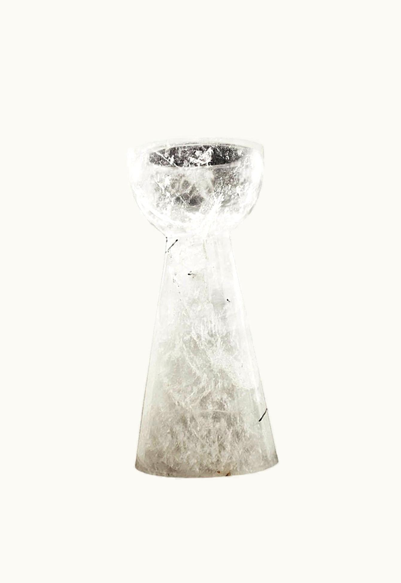 Rick Owens Rick Owens Gral Vase White * Material: 100% Rock Crystal. * Dimension: L 14, 4 - W 14, 4 - H 31, 3. * Weight: 4 Kg