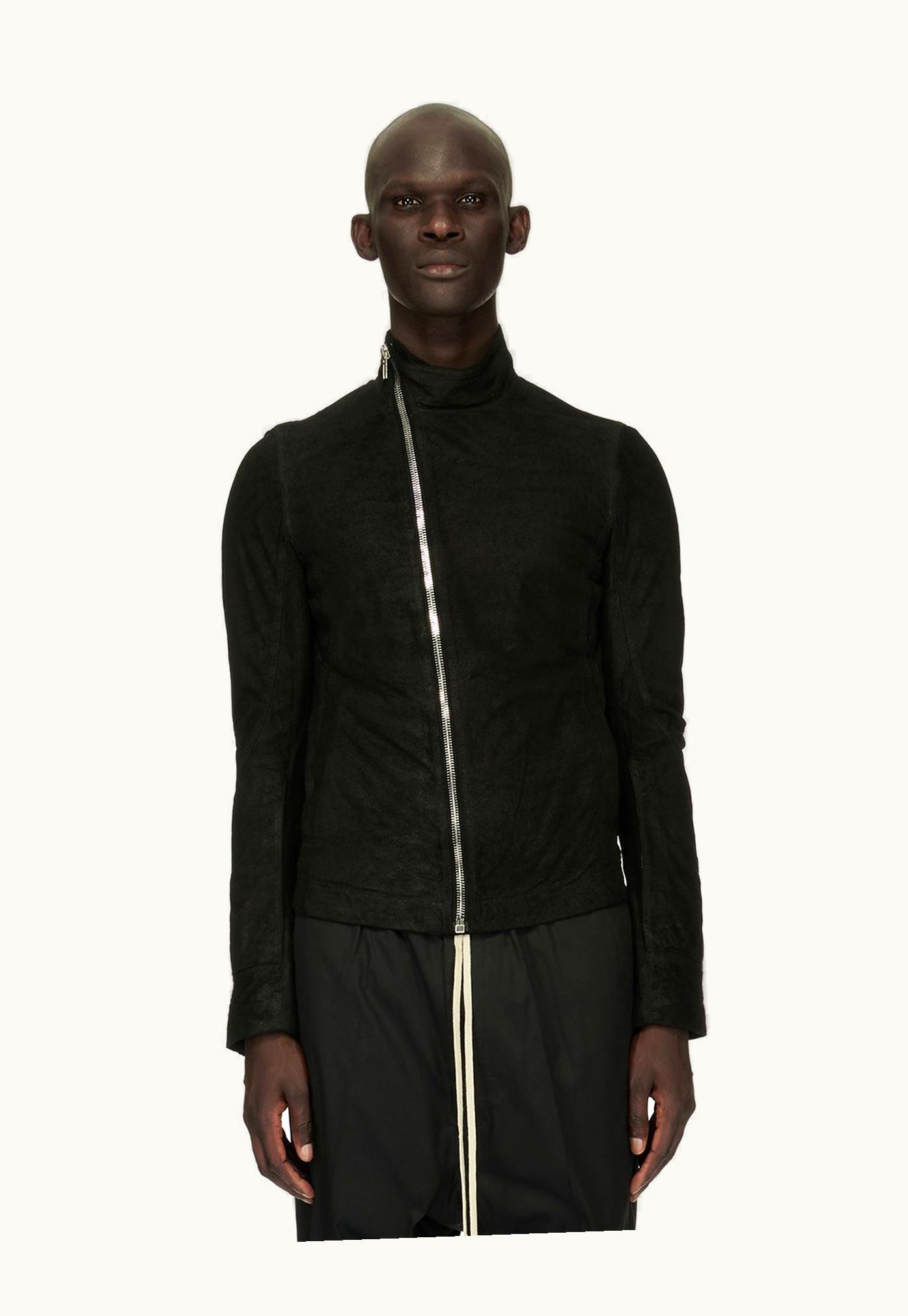 Rick Owens Rick Owens Forever MOLLINO's Biker Jacket In Black Blister Lamb Leather