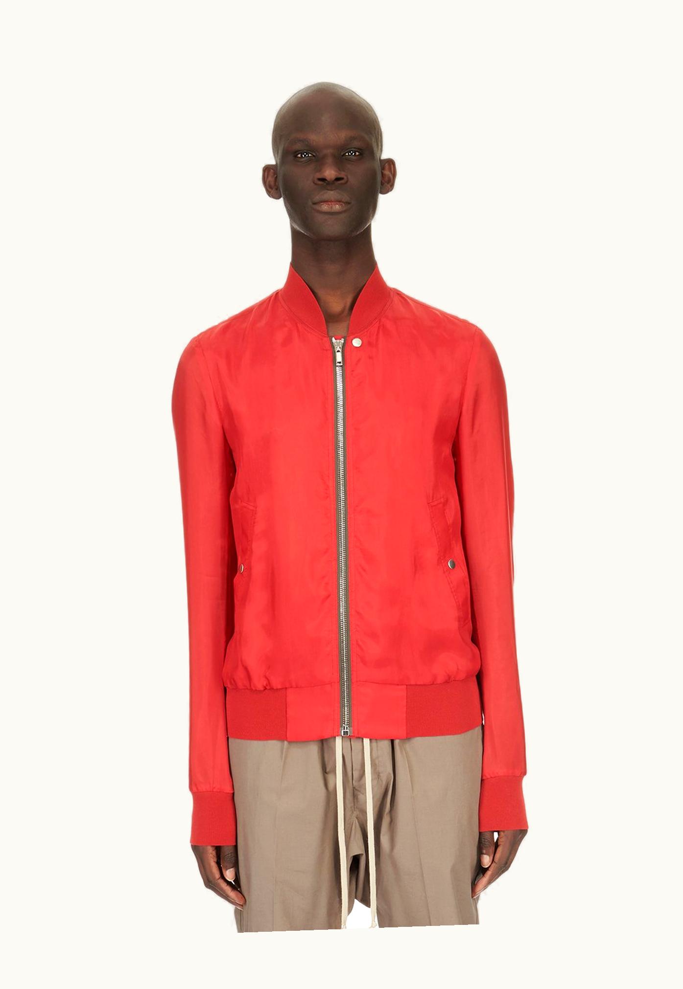 Rick Owens Rick Owens SS24 Lido Classic Flight In Cardinal Red Cupro Japonette
