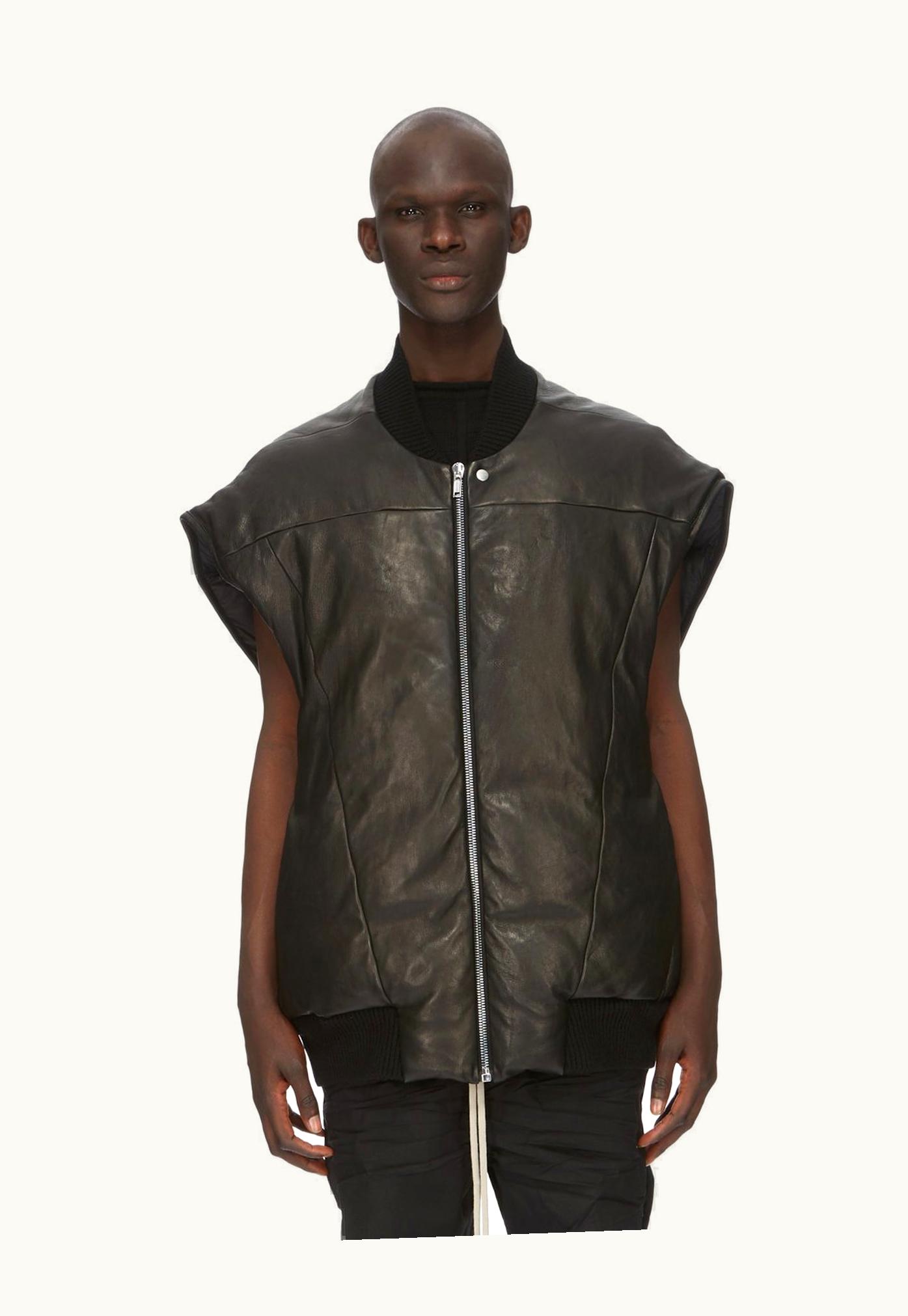 Rick Owens Rick Owens FW23 Luxor Runway Jumbo Flight Vest In Black Veg Nappa Lamb