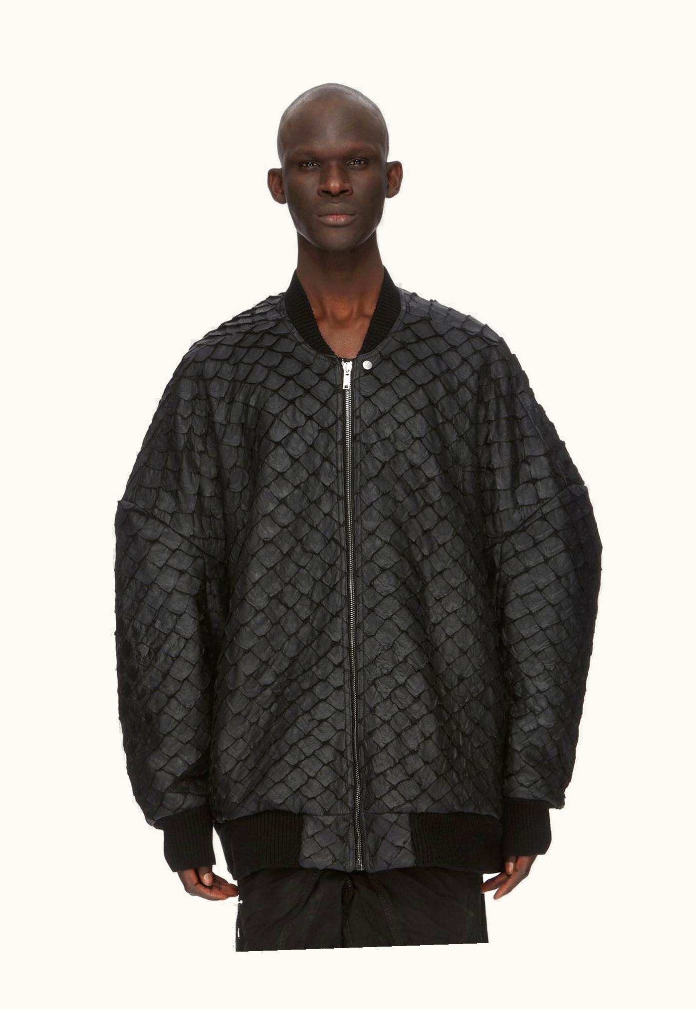 Rick Owens Rick Owens FW23 Luxor Runway Jumbo Peter Flight In Black Waxy Pirarucu