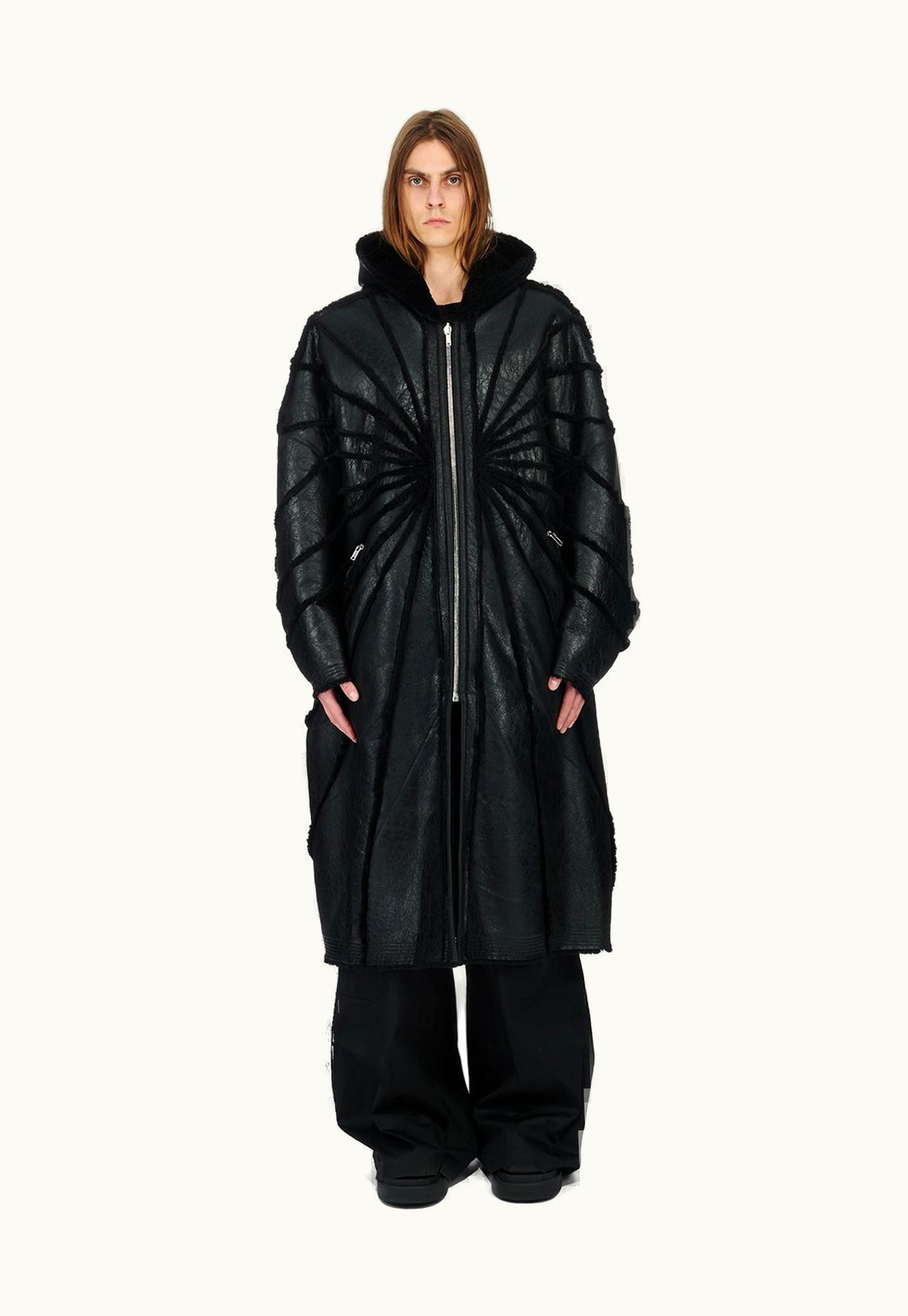 Rick Owens Rick Owens FW23 Luxor Jumbo Peter Pea In Black Butter Lamb Shearling Radiance