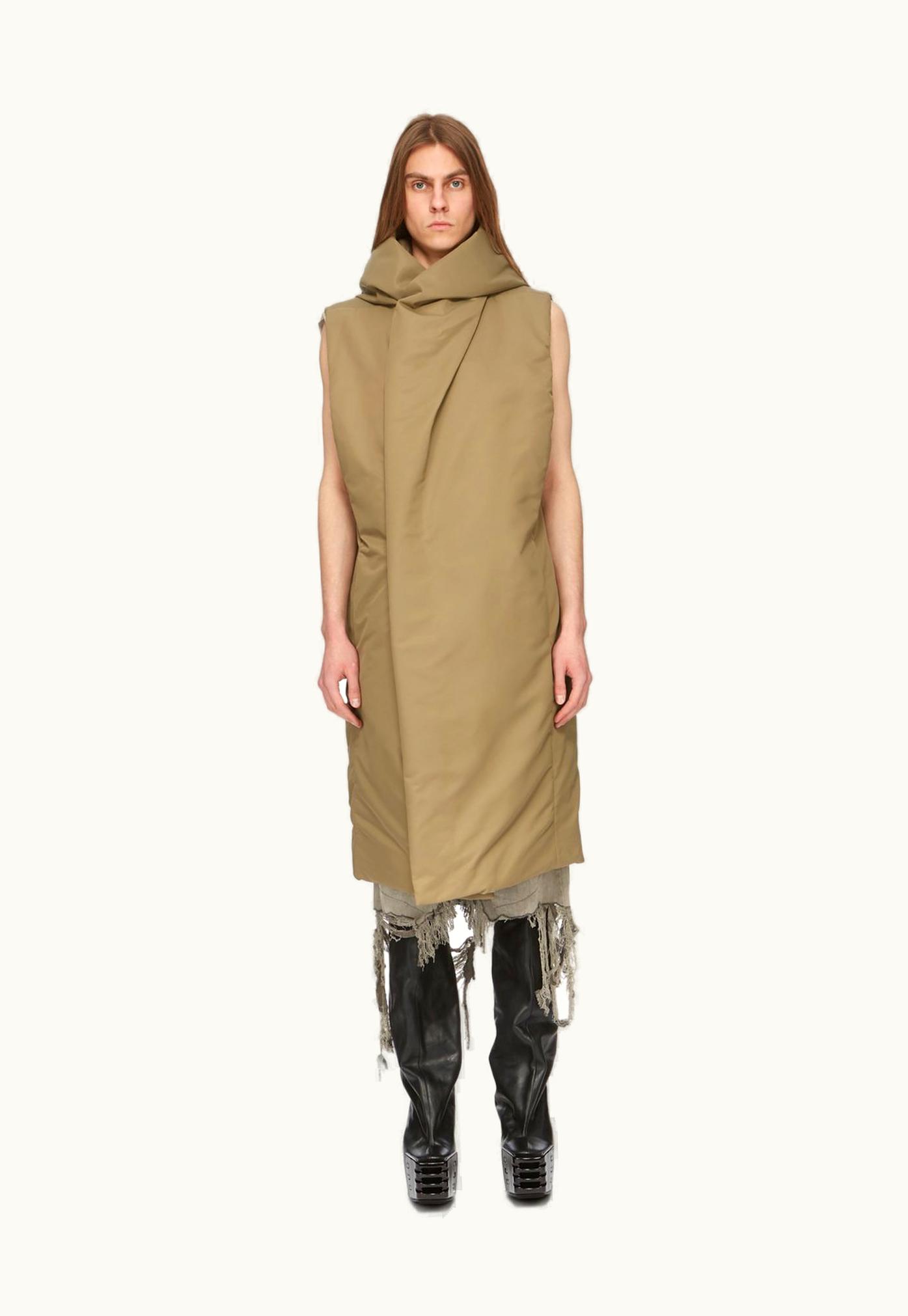 Rick Owens Rick Owens FW23 Luxor Runway Hooded Liner In Pale Green Recycled Bomber