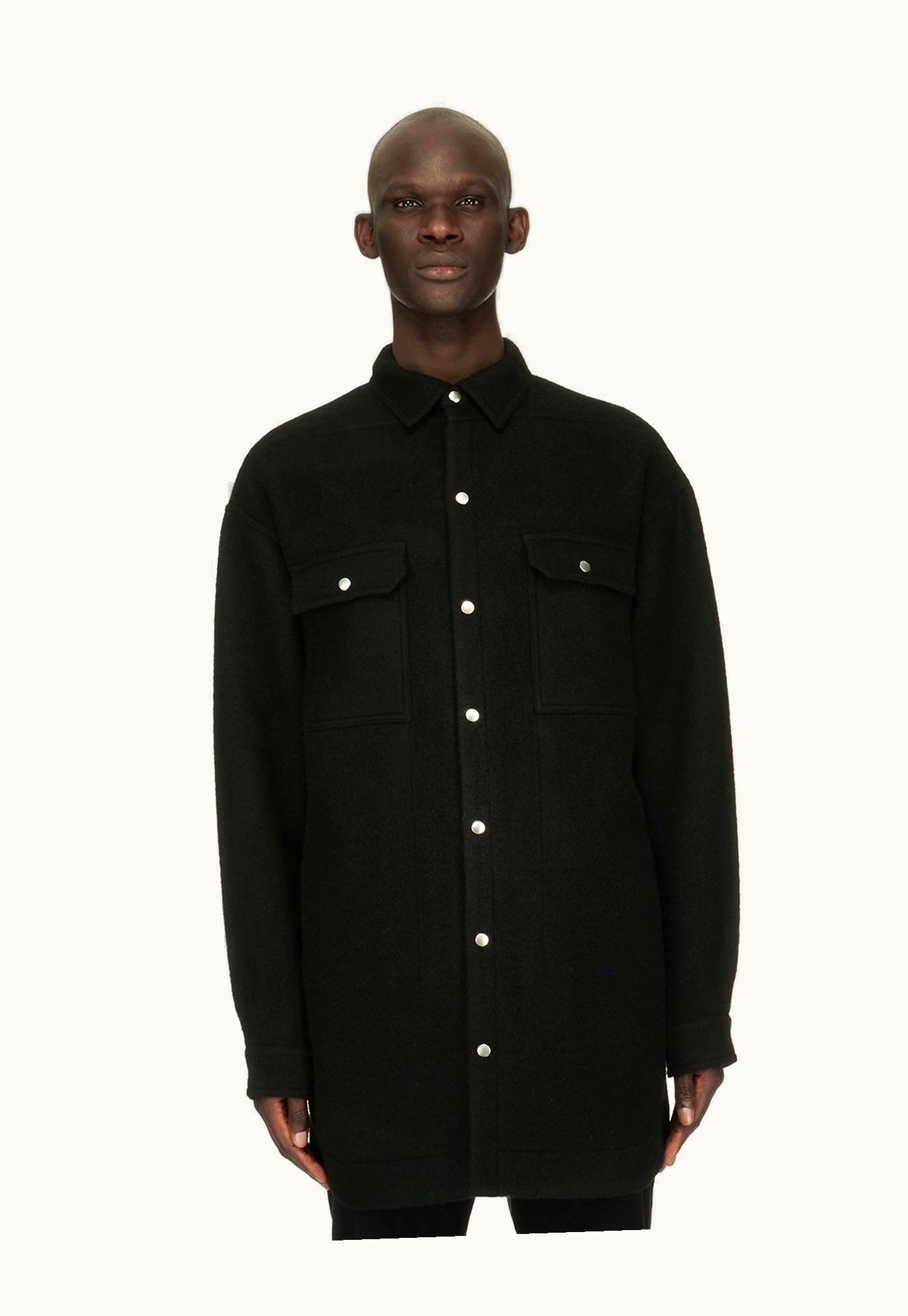Rick Owens Rick Owens FW23 Luxor Oversized Outershirt In Black Boiled Wool