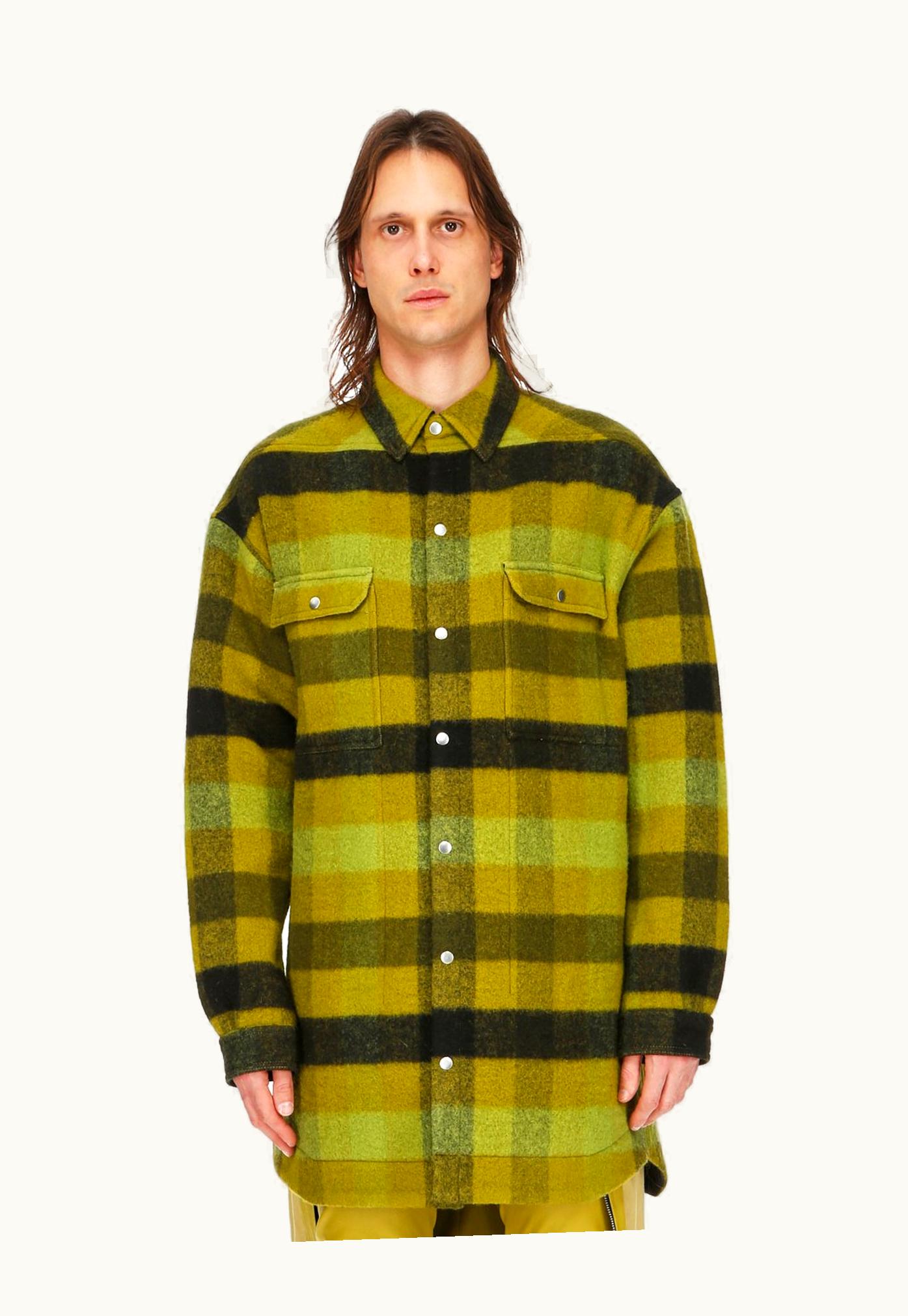 Rick Owens RICK OWENS FW23 LUXOR ACID PLAID BOILED WOOL OUTERSHIRT