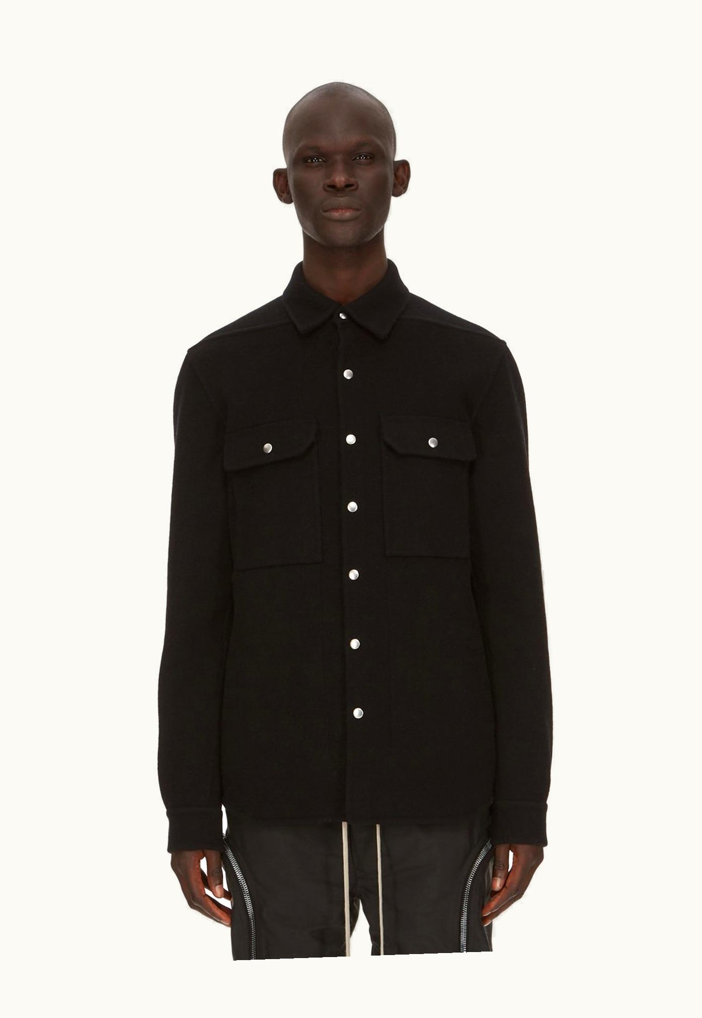 Rick Owens Rick Owens FW23 Luxor Outershirt In Black Double Cashmere