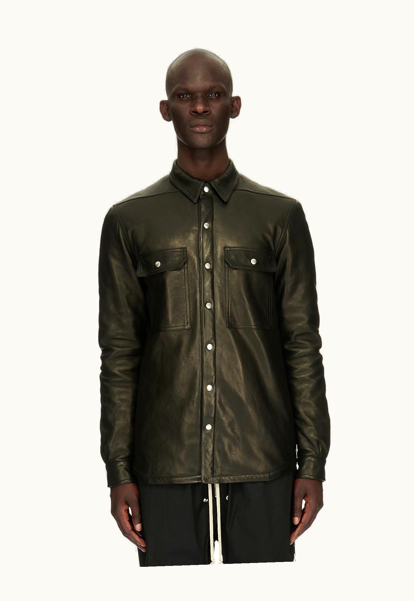 Rick Owens Rick Owens FW23 Luxor Outershirt In Black Veg Nappa Lamb