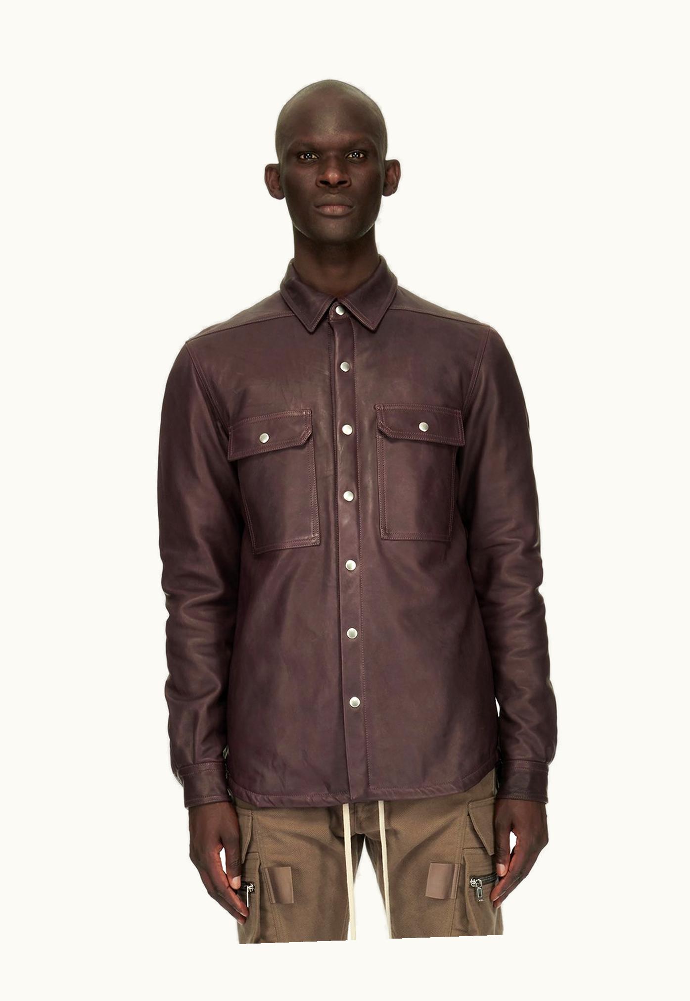 Rick Owens Rick Owens FW23 Luxor Outershirt In Amethyst Purple Veg Nappa Lamb