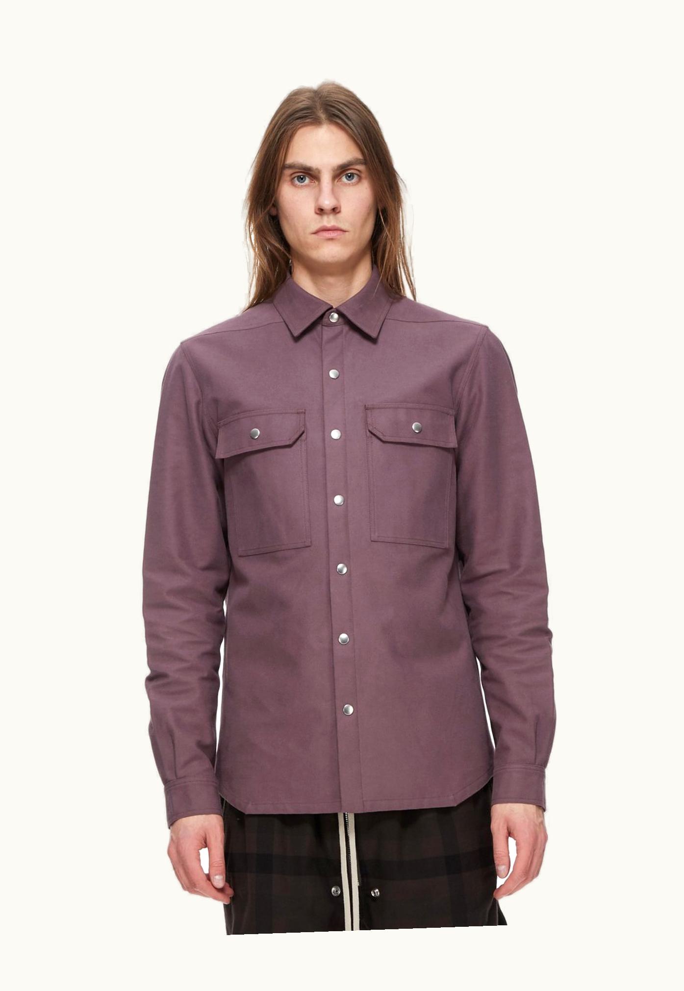 Rick Owens Rick Owens FW23 Luxor Outershirt In Amethyst Purple Heavy Moleskin